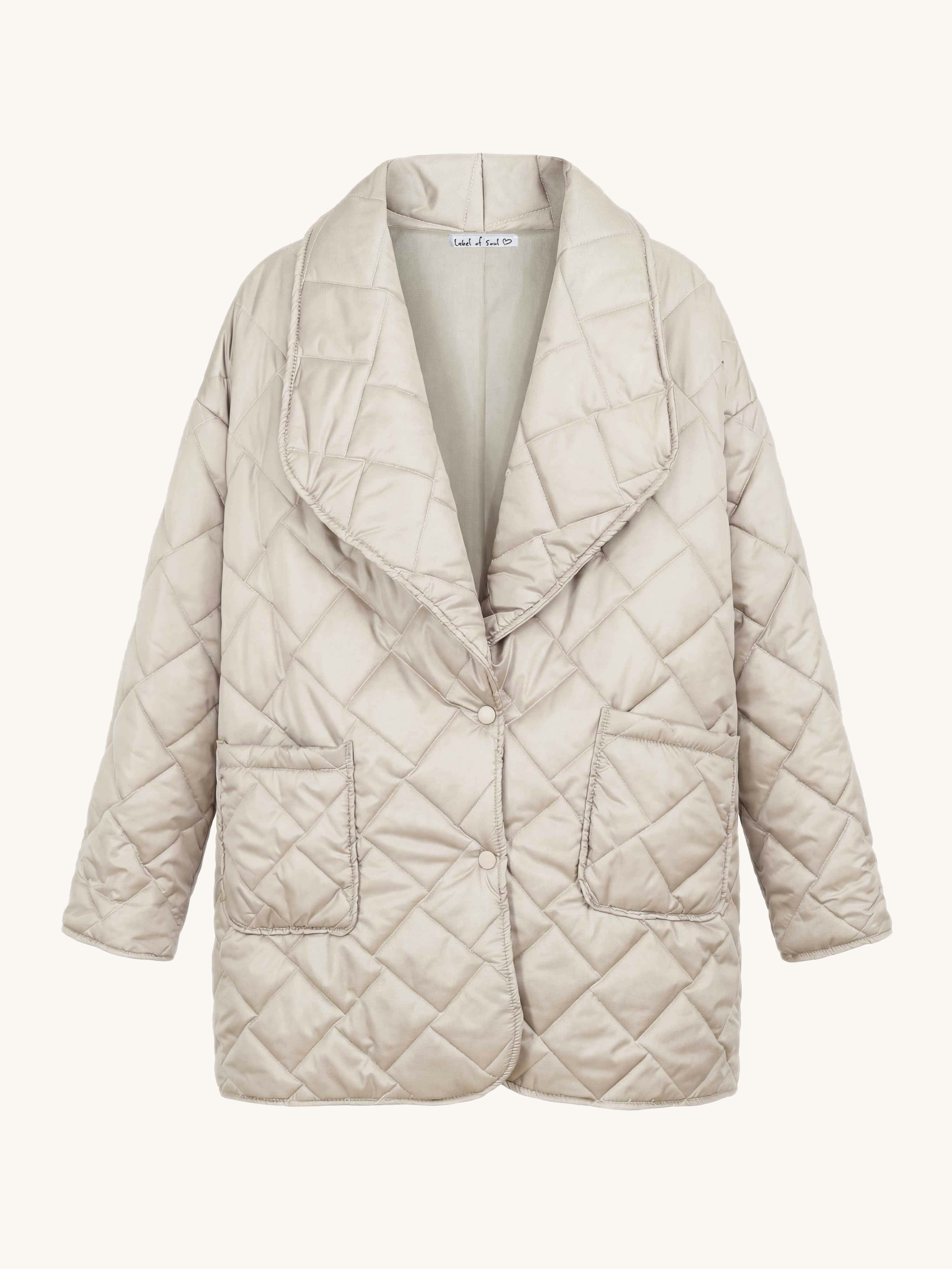 Leichte Blazer Steppjacke - ONESIZE - Beige