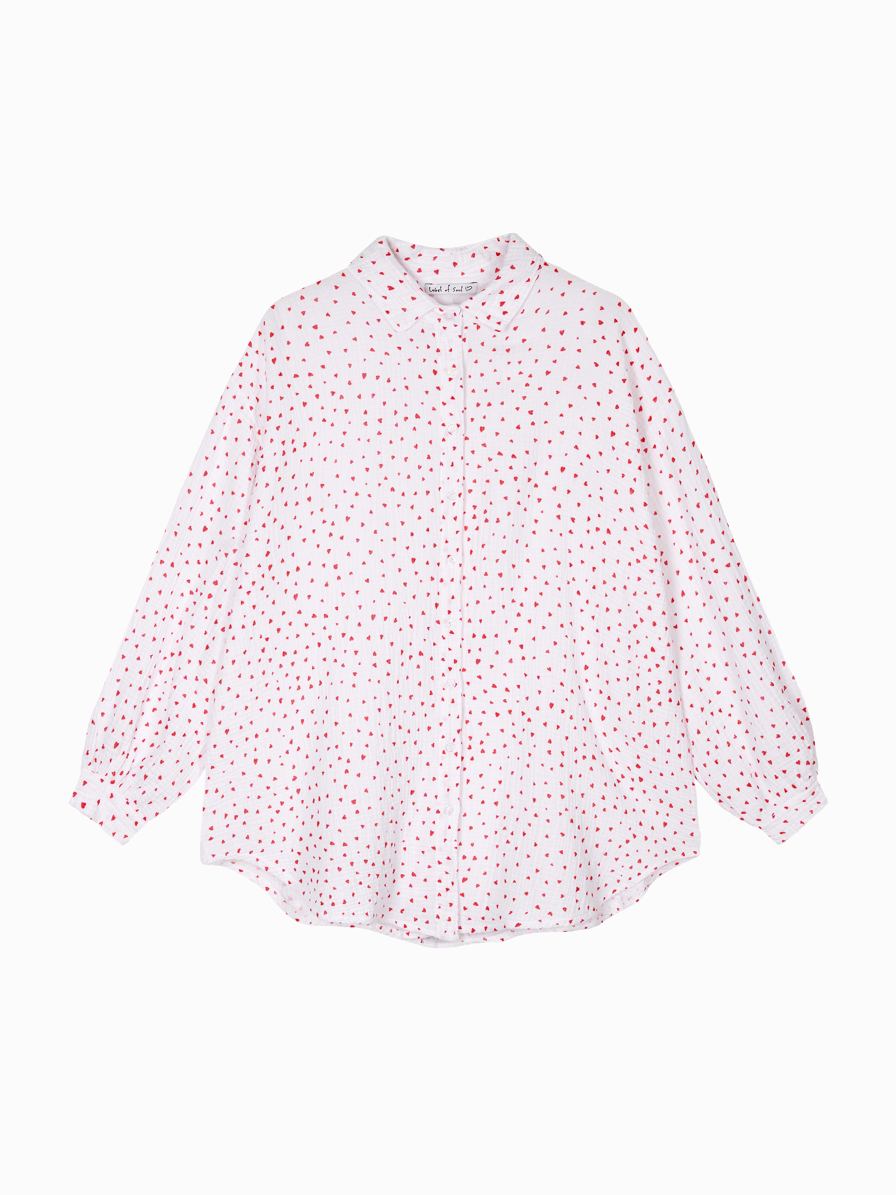 Musselin Oversize Bluse - AMORE - Weiß Musselin Oversize Bluse - AMORE - Weiß