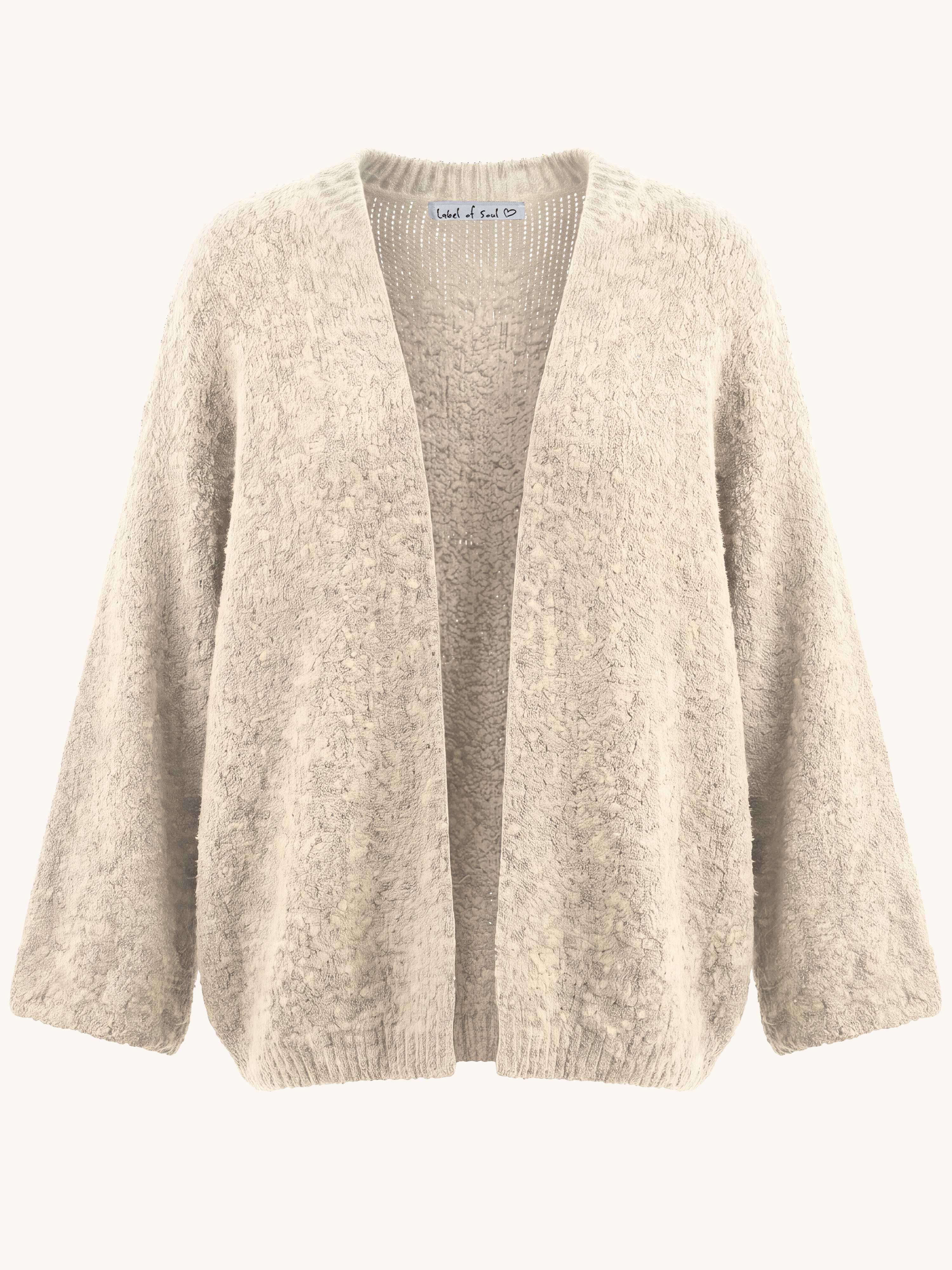 Oversize Bouclé Cardigan - Oatmeal