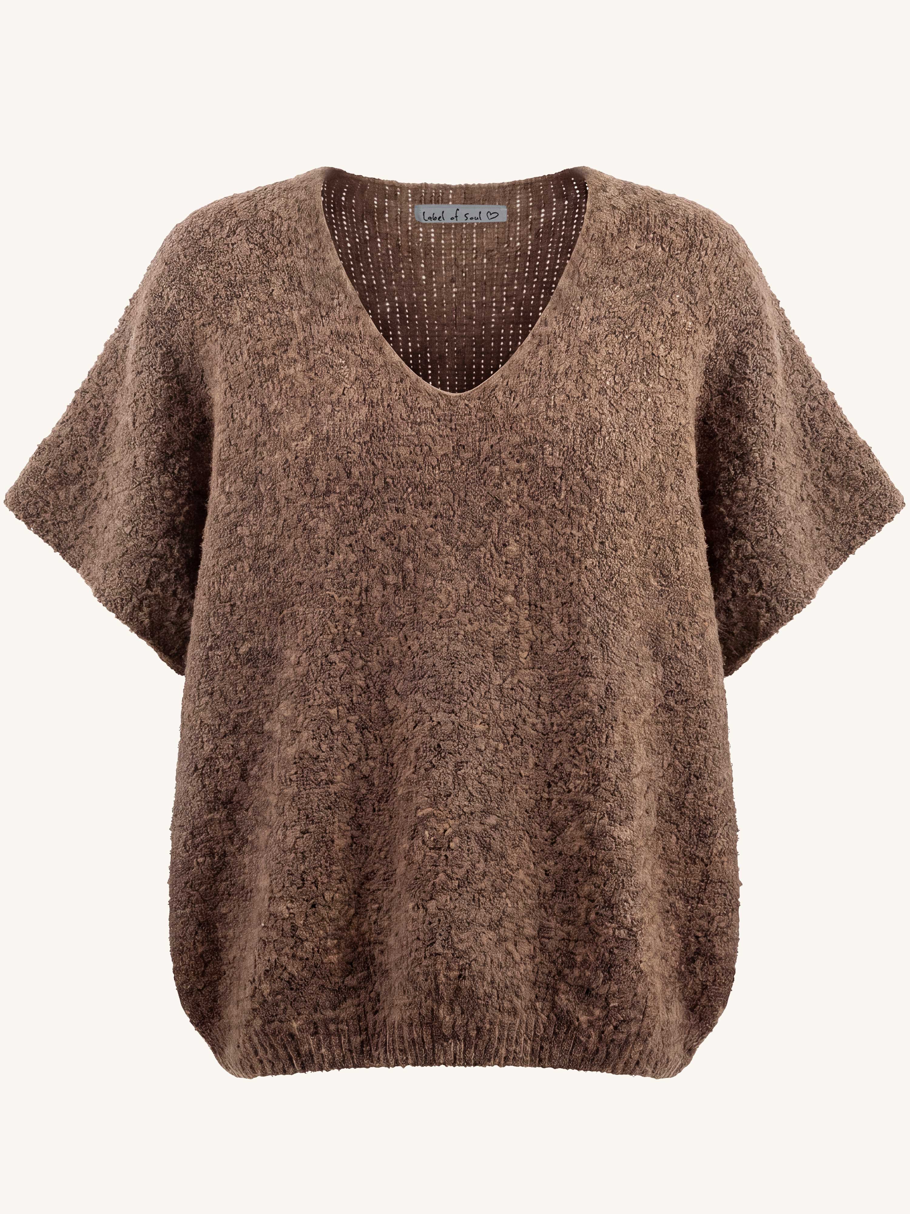 Oversize Bouclé Pullunder - Fango