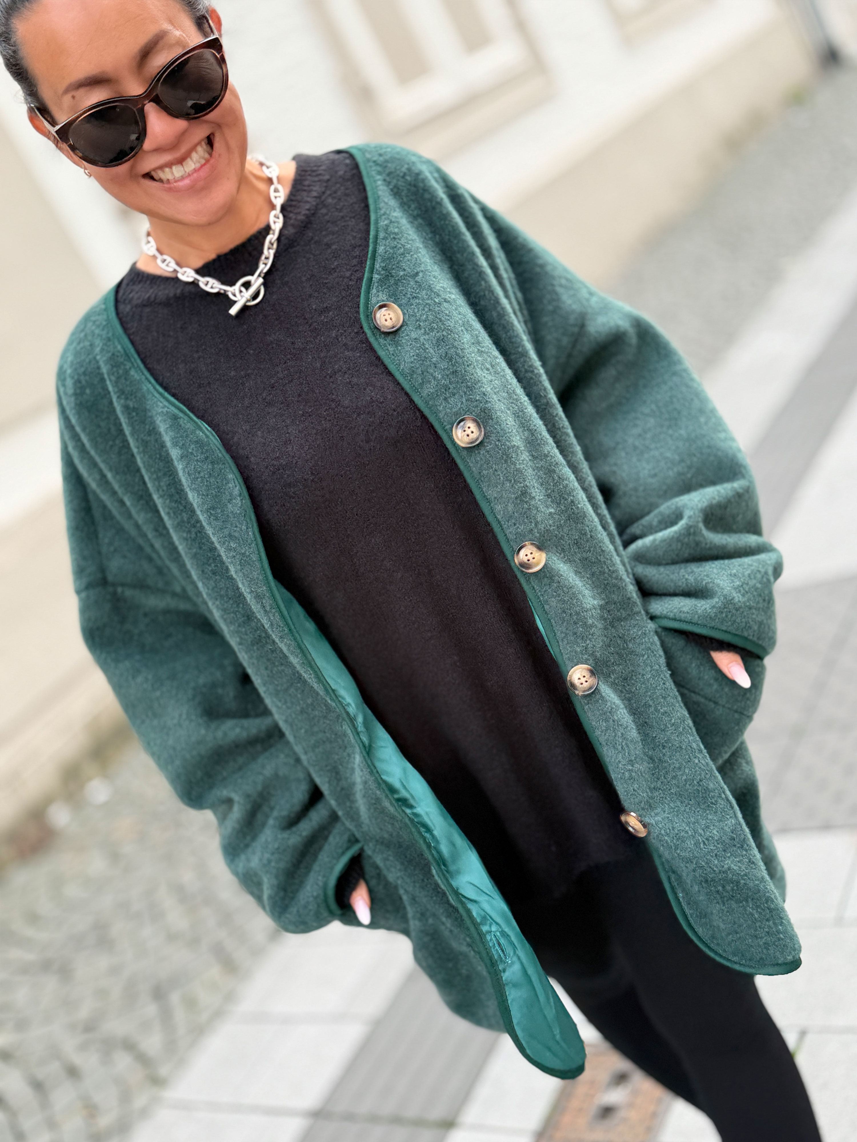Oversize Jacke Button - SIGNATURE - Pine Oversize Jacke Button - SIGNATURE - Pine