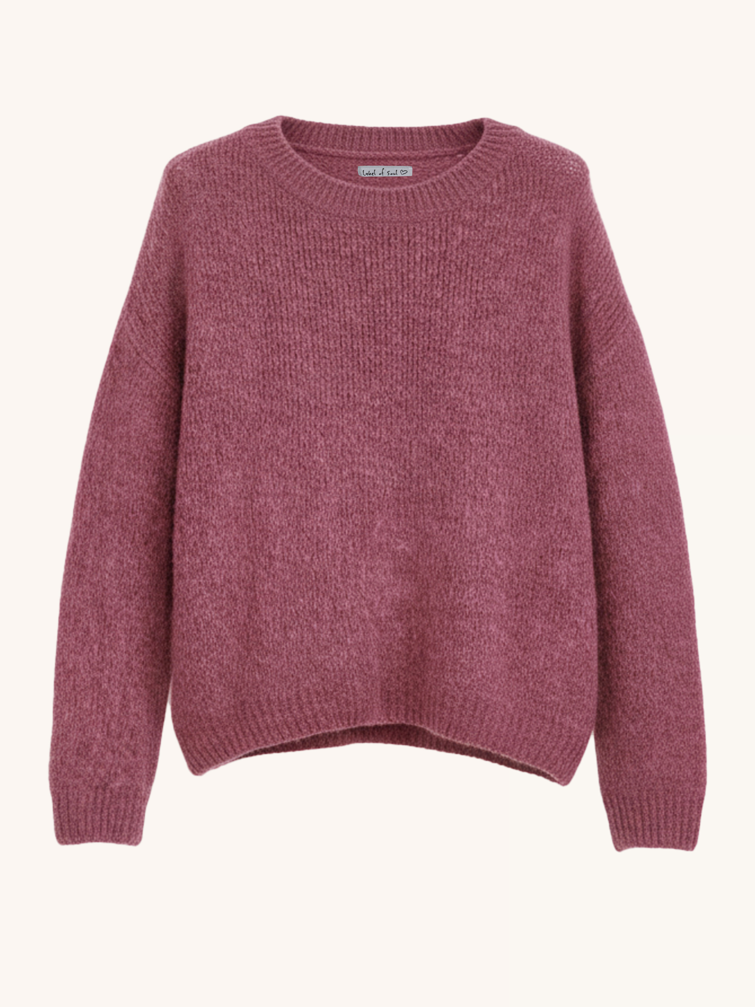 Pullover mit Baby-Alpakawollanteil - Beere