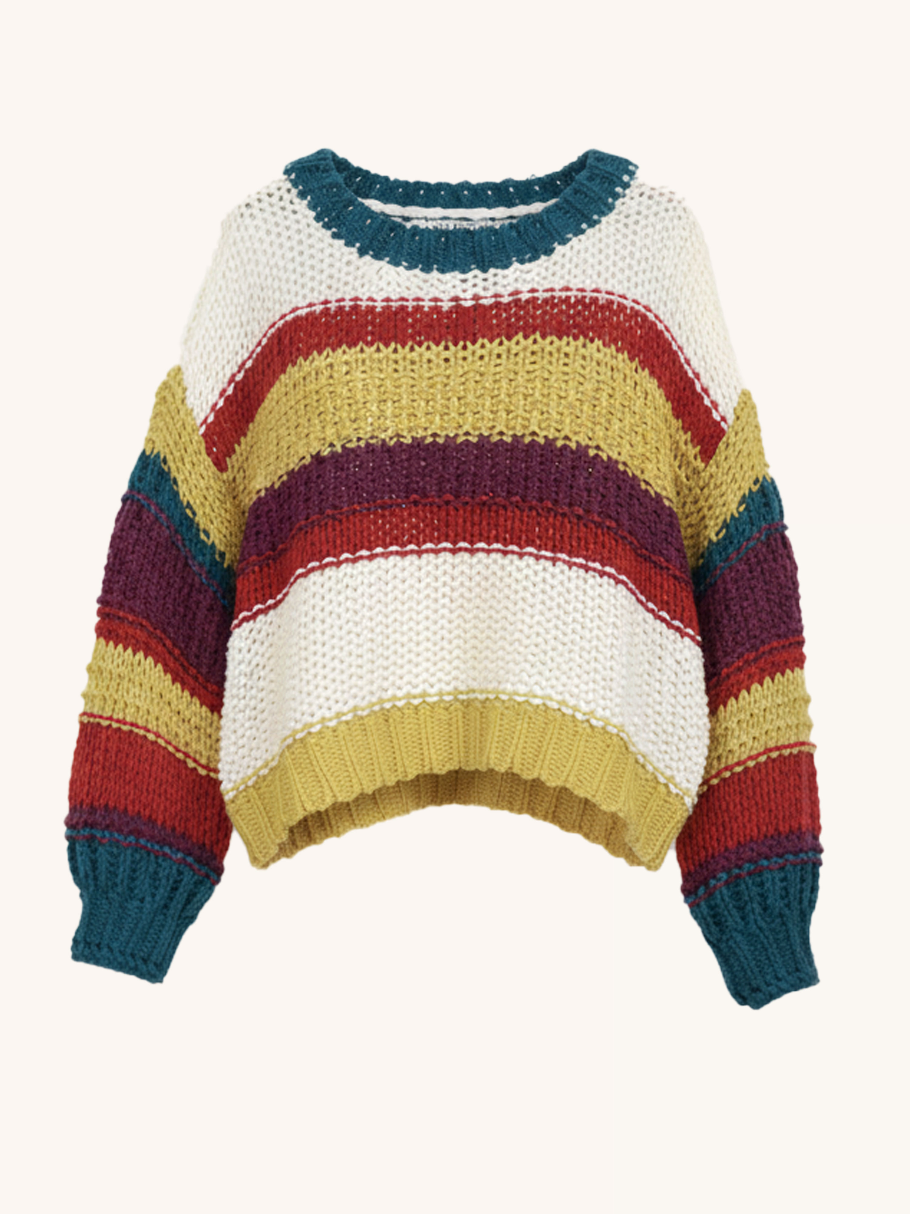 LIMITED Grobstrickpullover - Stripes - Bunt