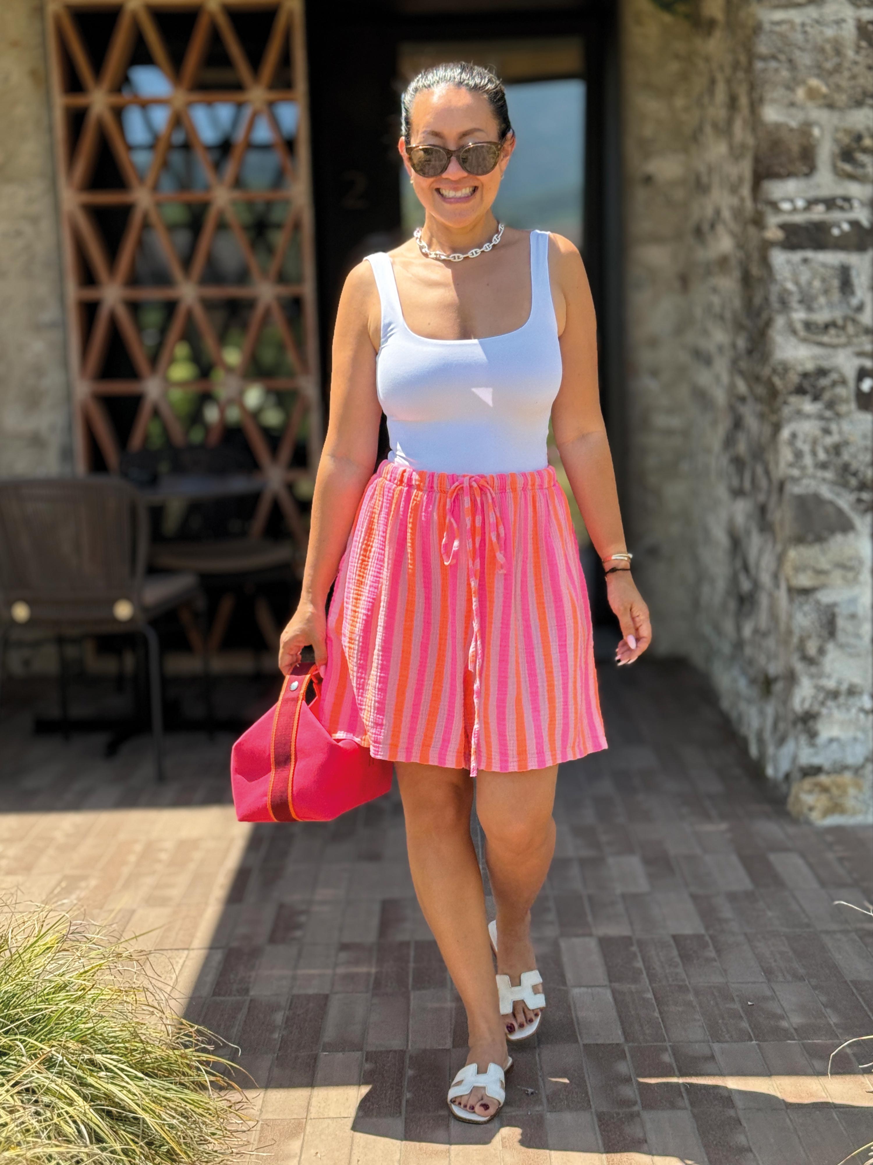 Musselin Bermuda Shorts - SUMMER BREEZE - Stripes Sugar