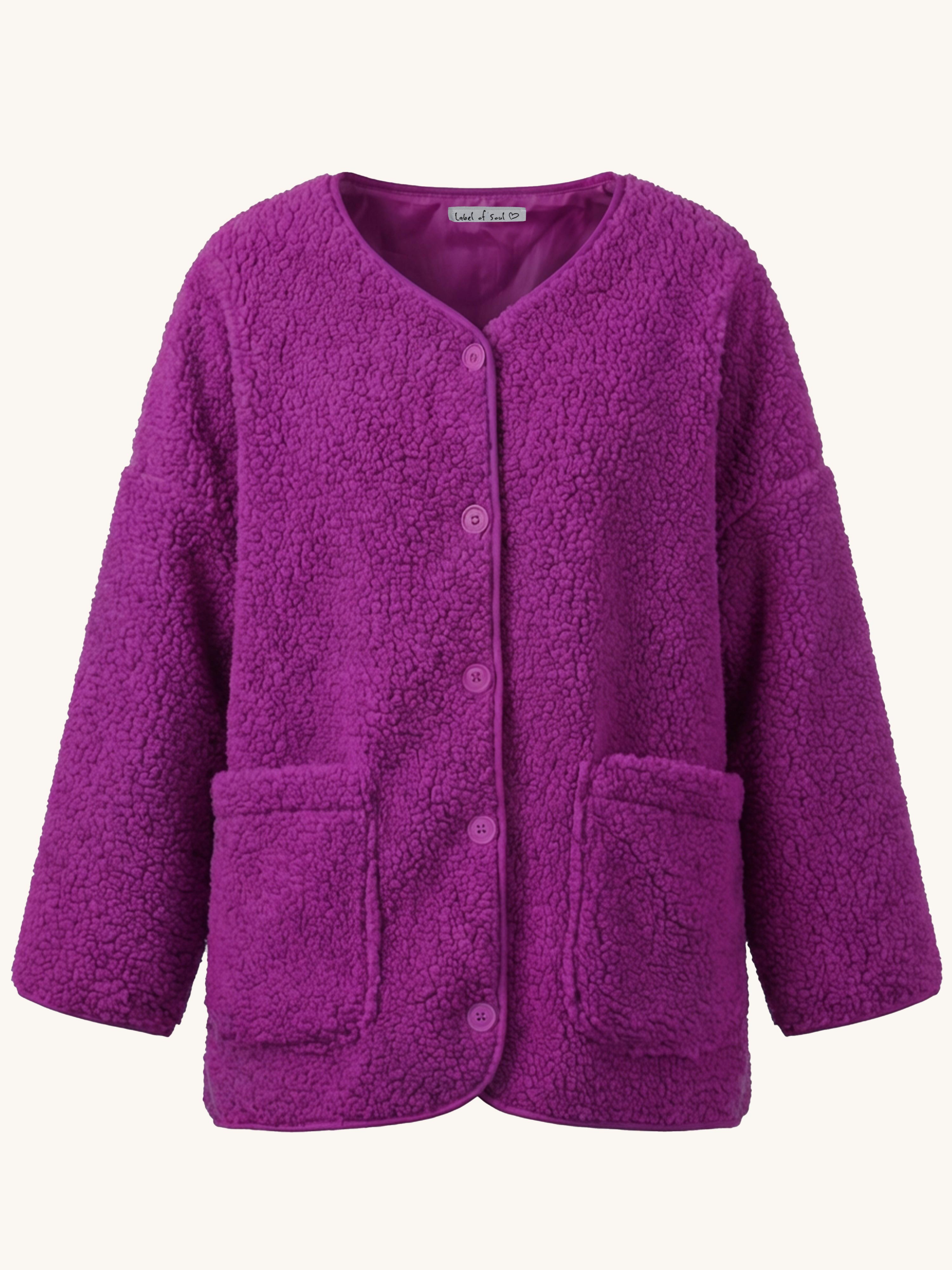 Teddylook Oversize Jacke - ICON - Lila