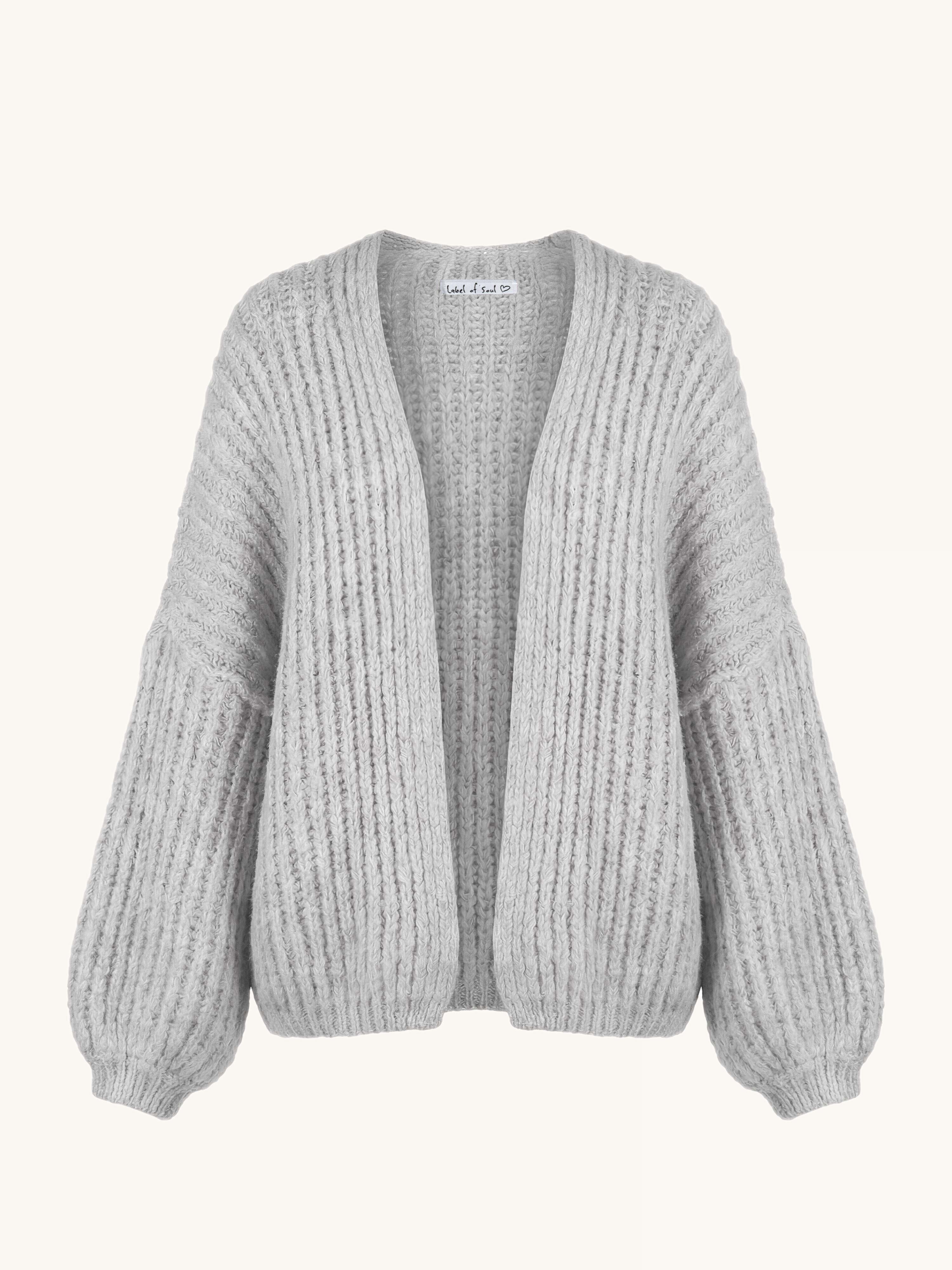 Grob Strickjacke - FLAUSCHI - Hellgrau