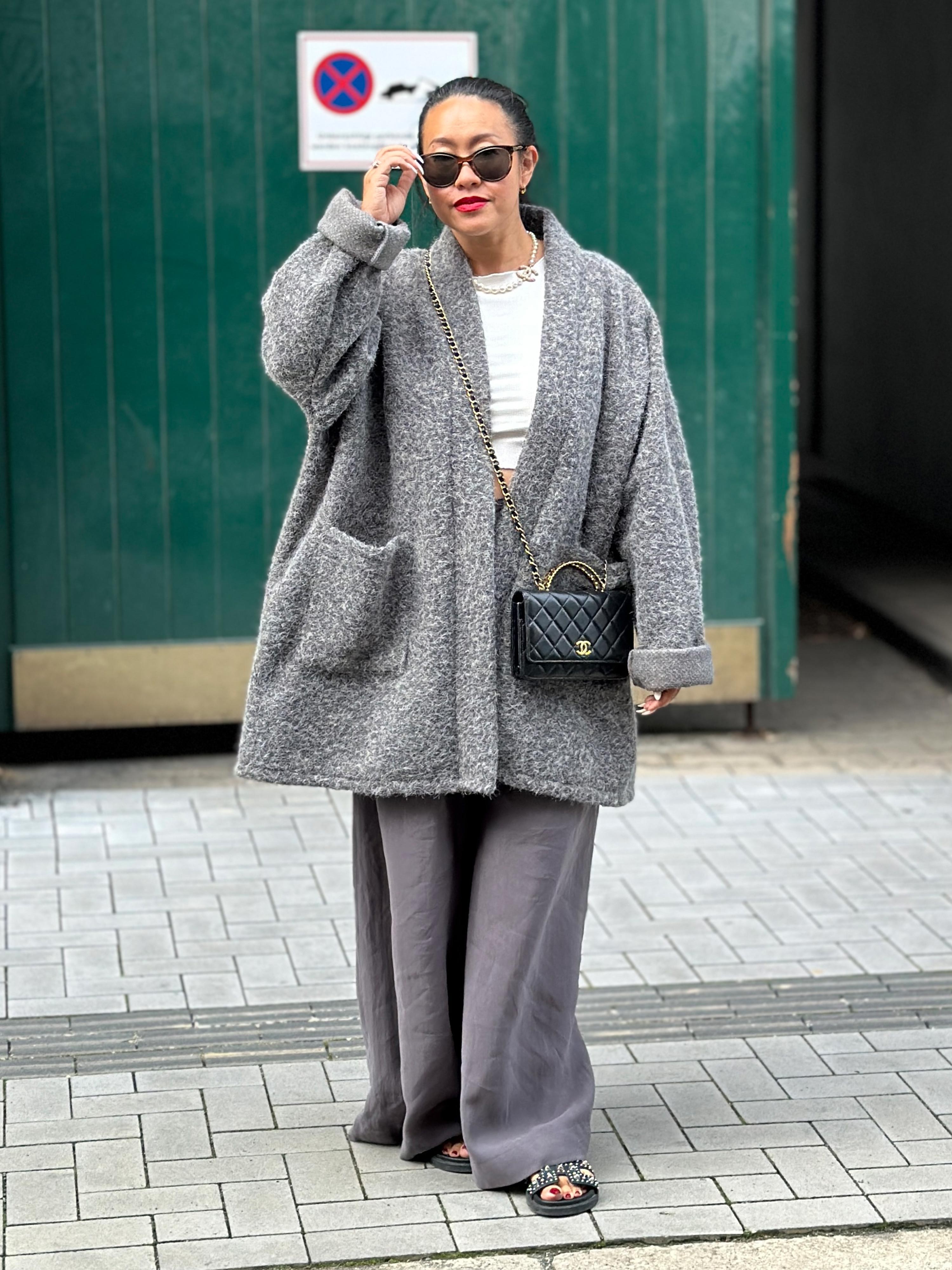 Oversize Blazer Jacke - Grau Oversize Blazer Jacke - Grau