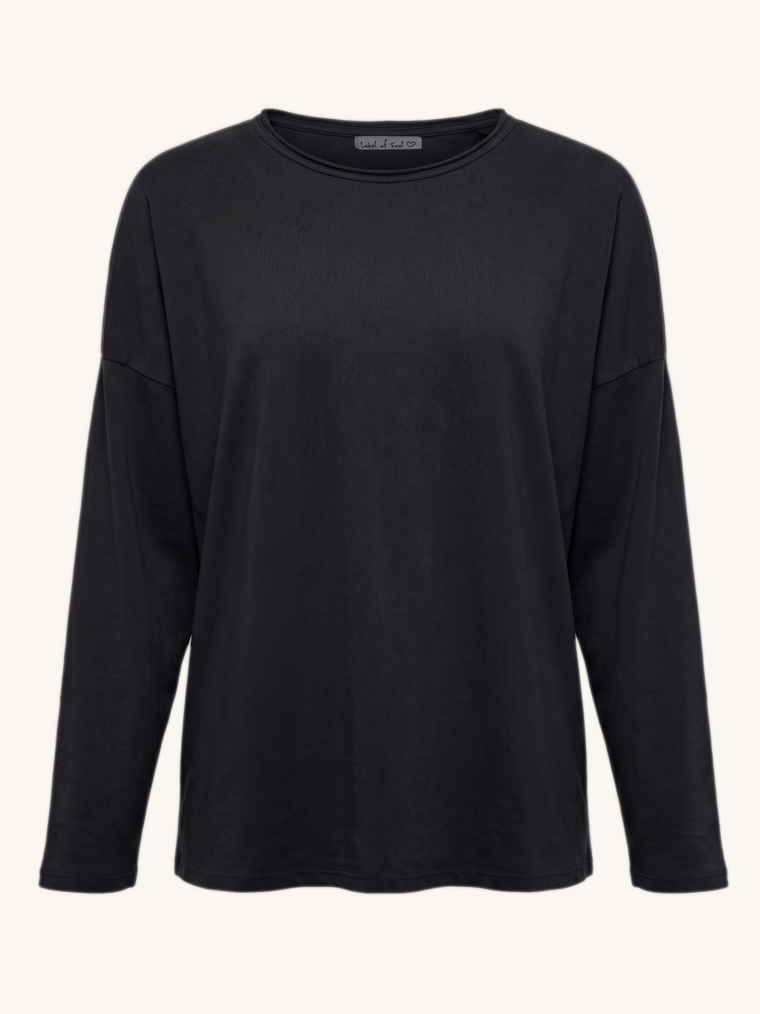 Basic Langarmshirt - Schwarz