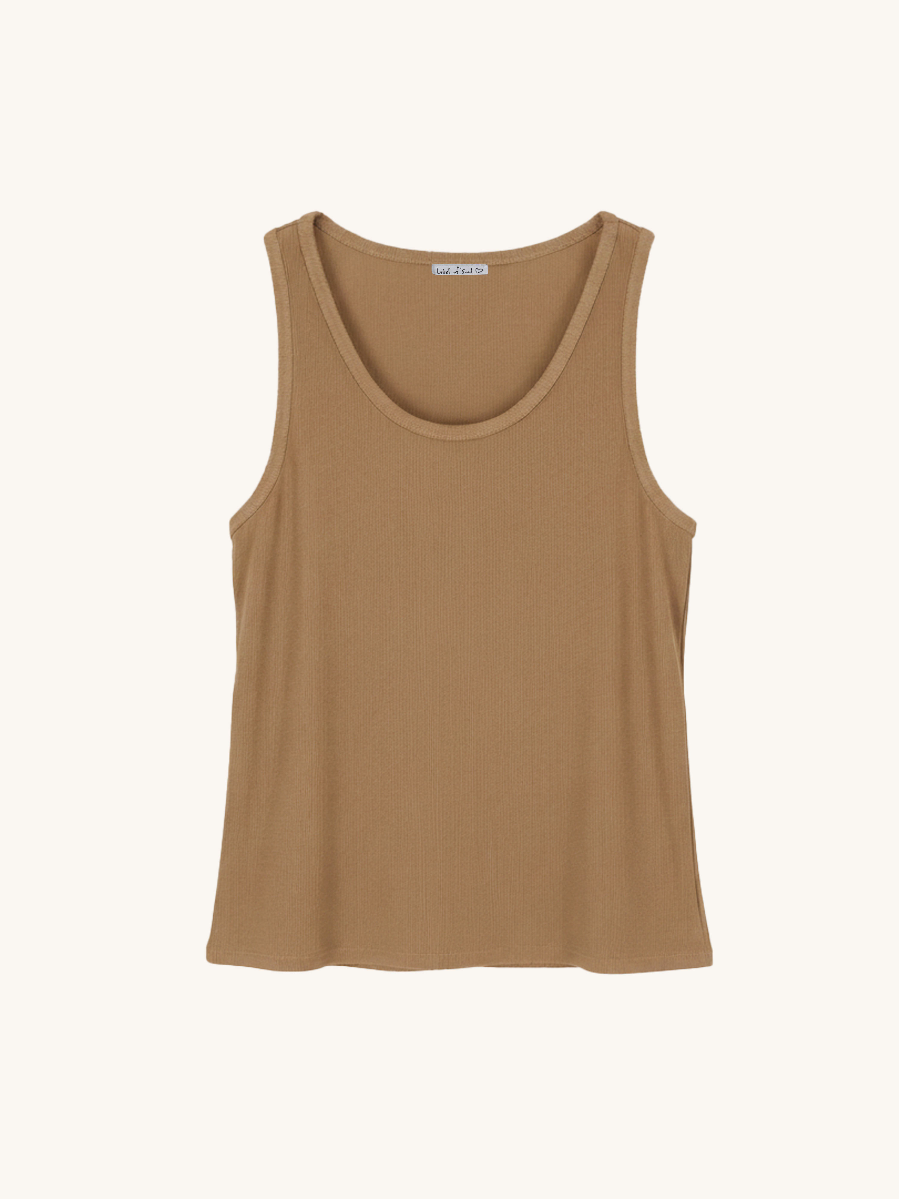 Geripptes Basic Top - Camel - S/M Geripptes Basic Top - Camel - S/M