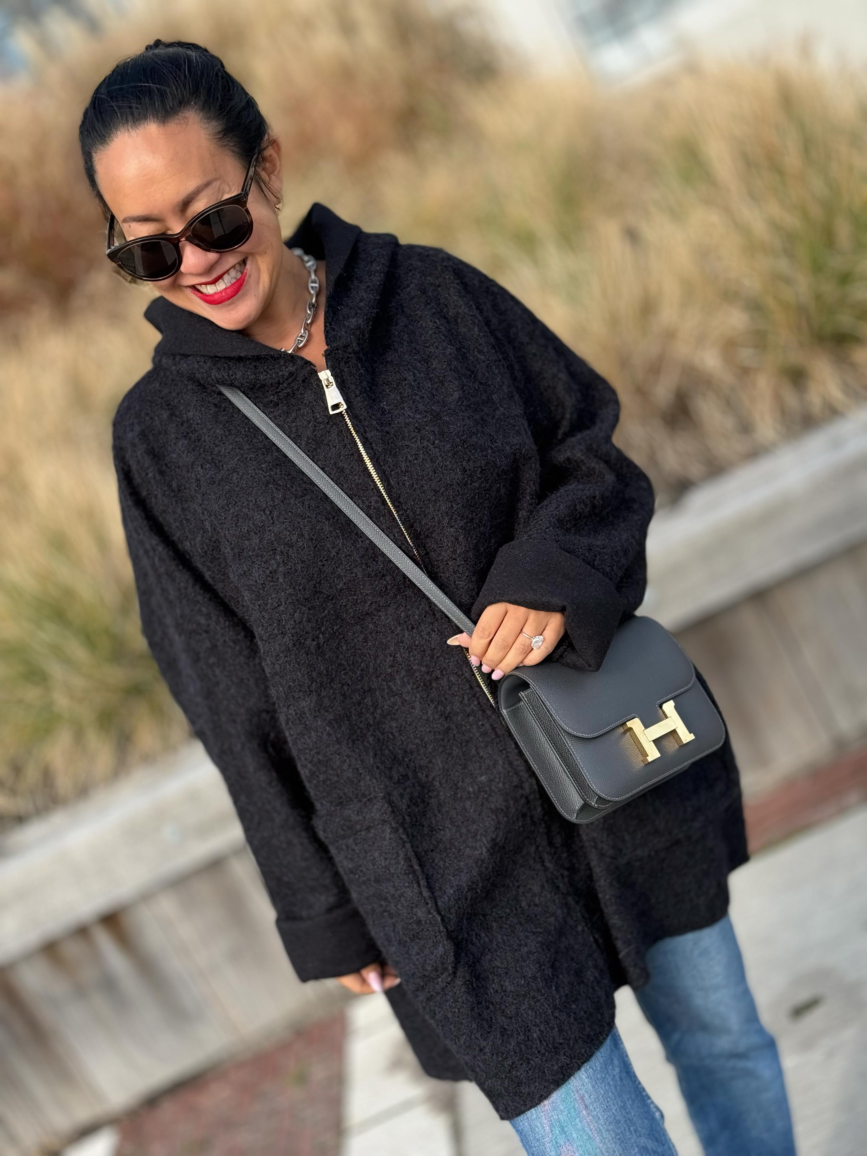 Oversize Zipper Jacke - HENRY - Schwarz