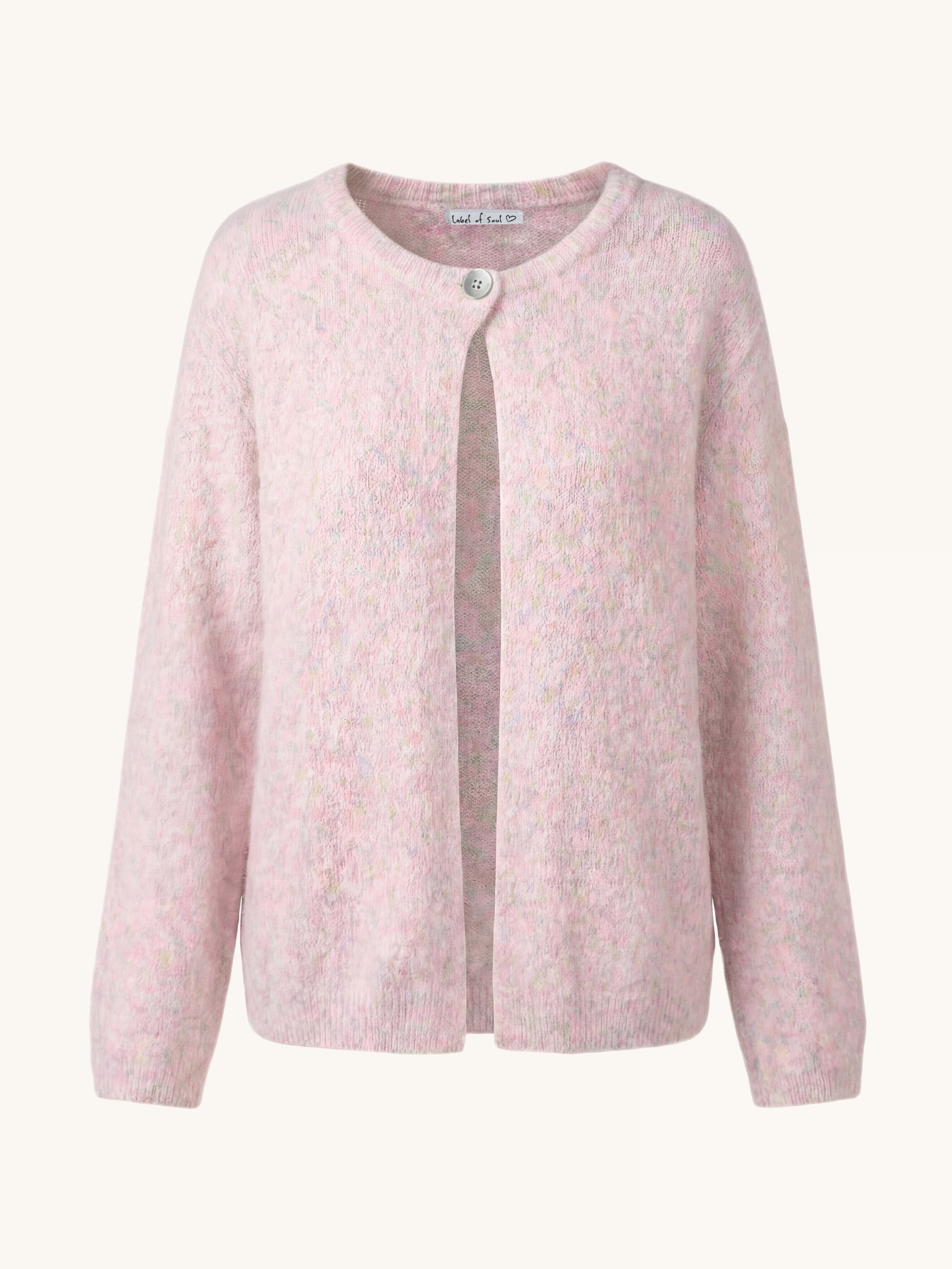 ONE Button Soft Strickjacke mit Alpakawollanteil - Bunt