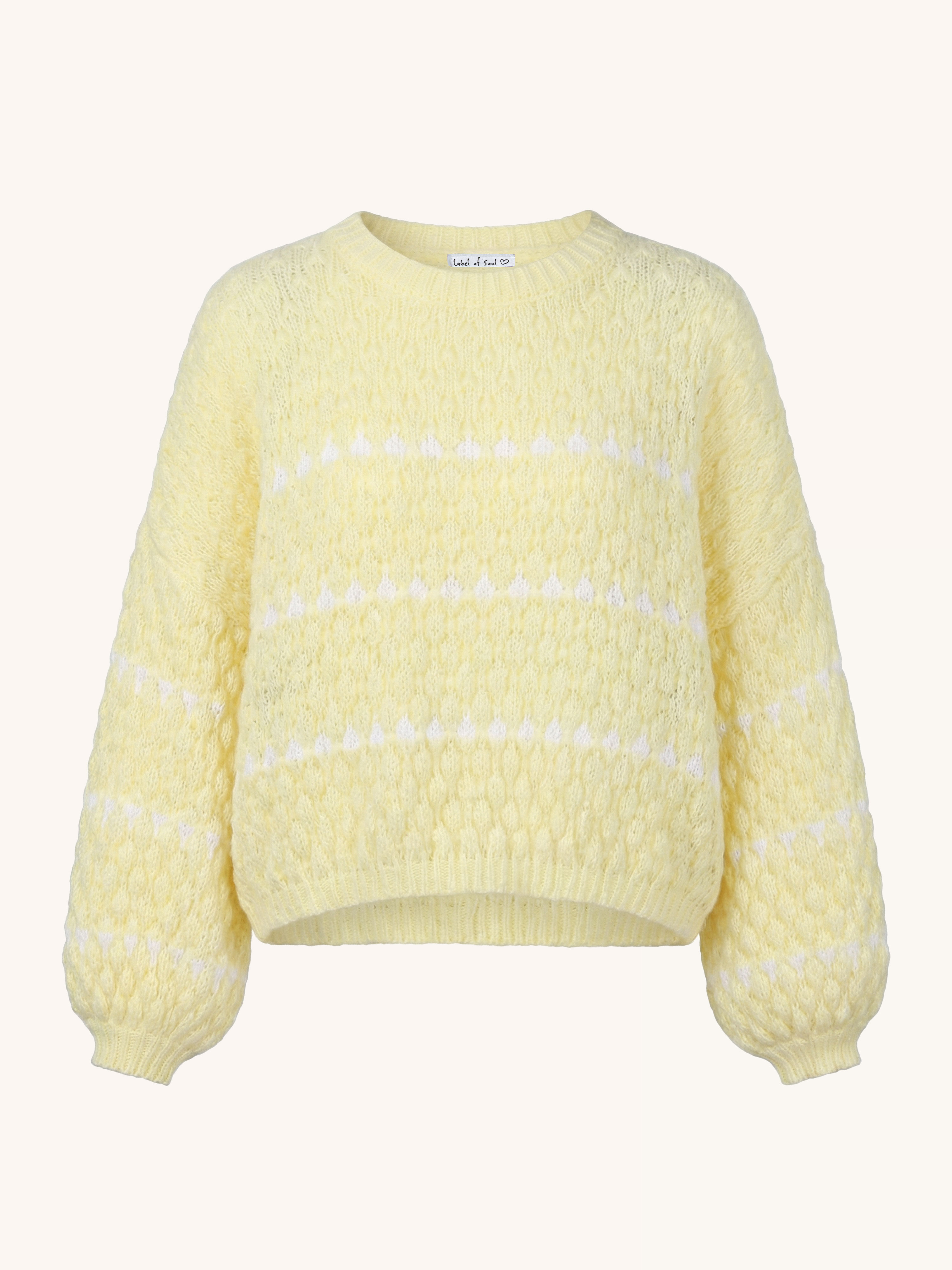 Cropped Grobstrick Pullover - ISABELLA - Gelb