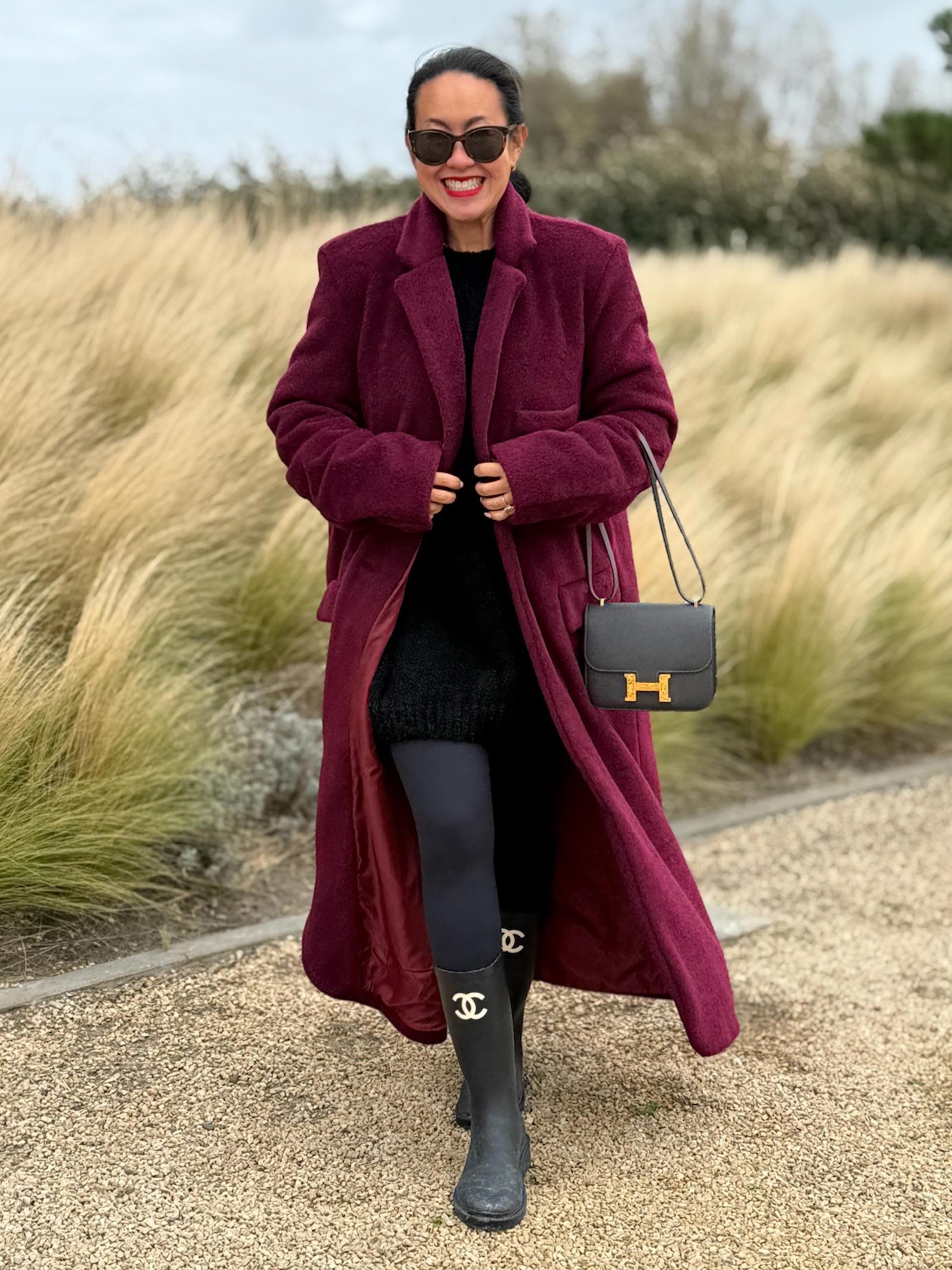 Oversize Blazer Mantel - SIGNATURE - Burgundy