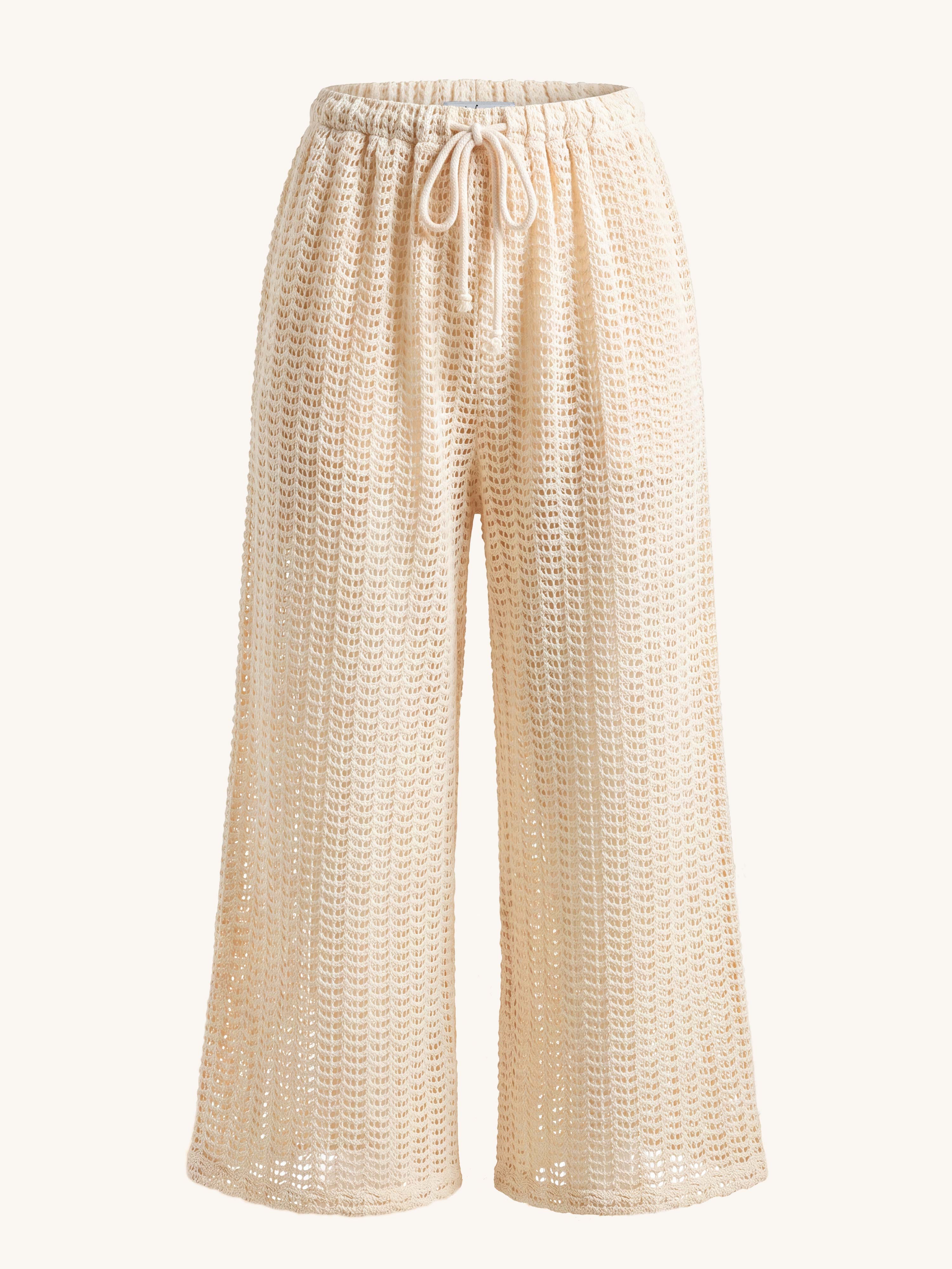 Palazzo Oversize Häkel Hose MANACOR - Creme