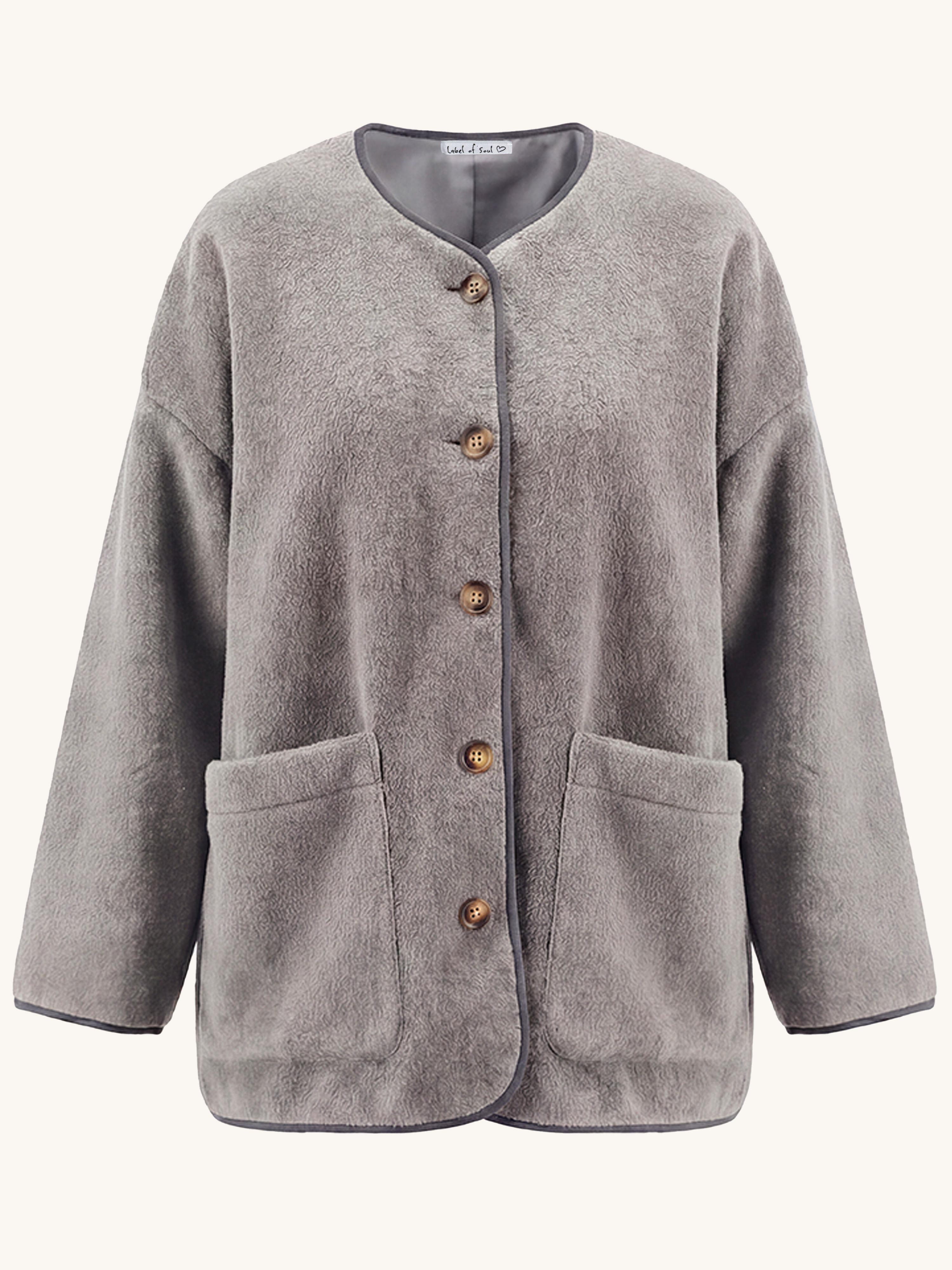 Oversize Jacke Button - SIGNATURE - Grau