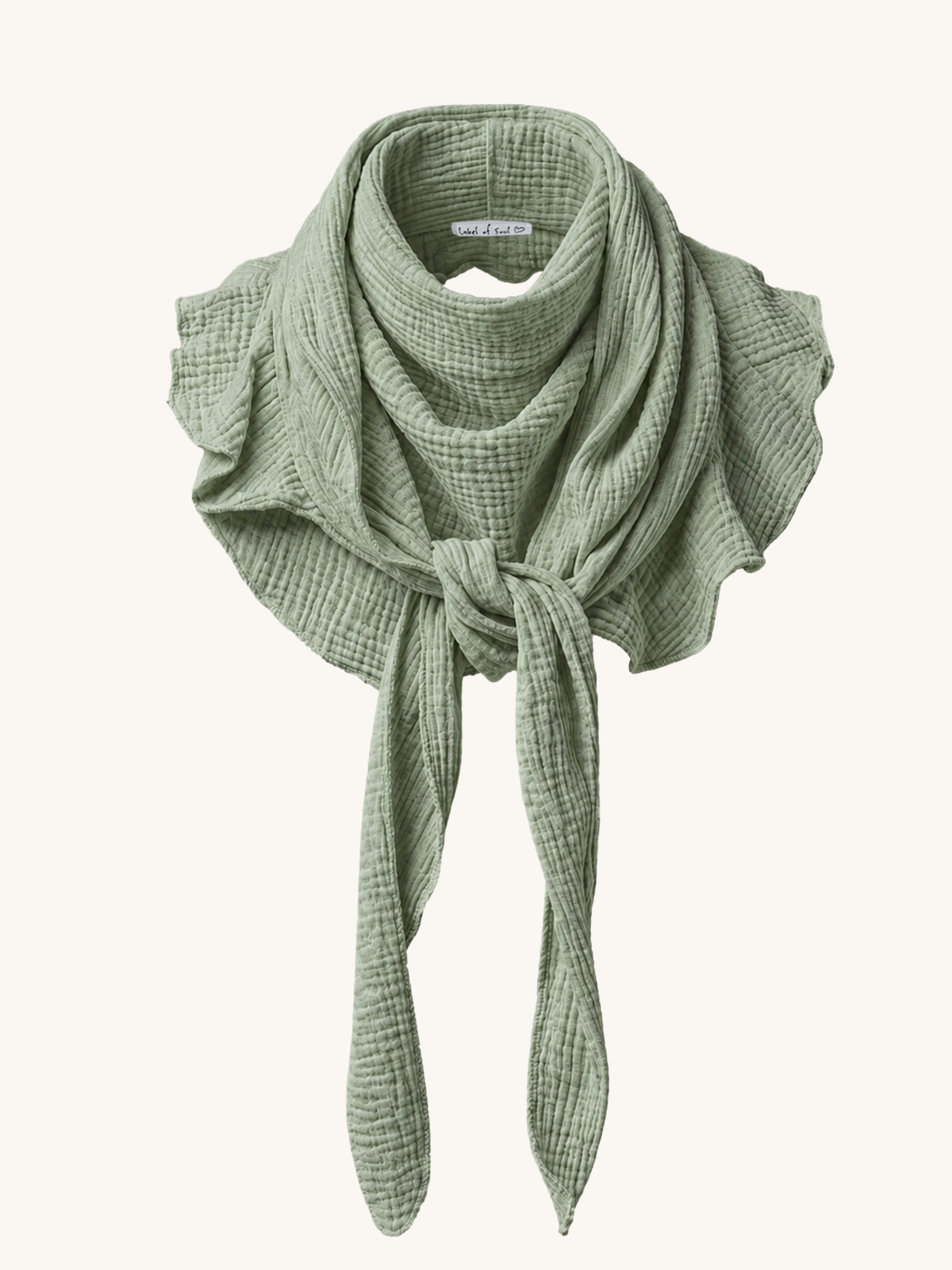 Musselin Volants Schal Top - Matcha