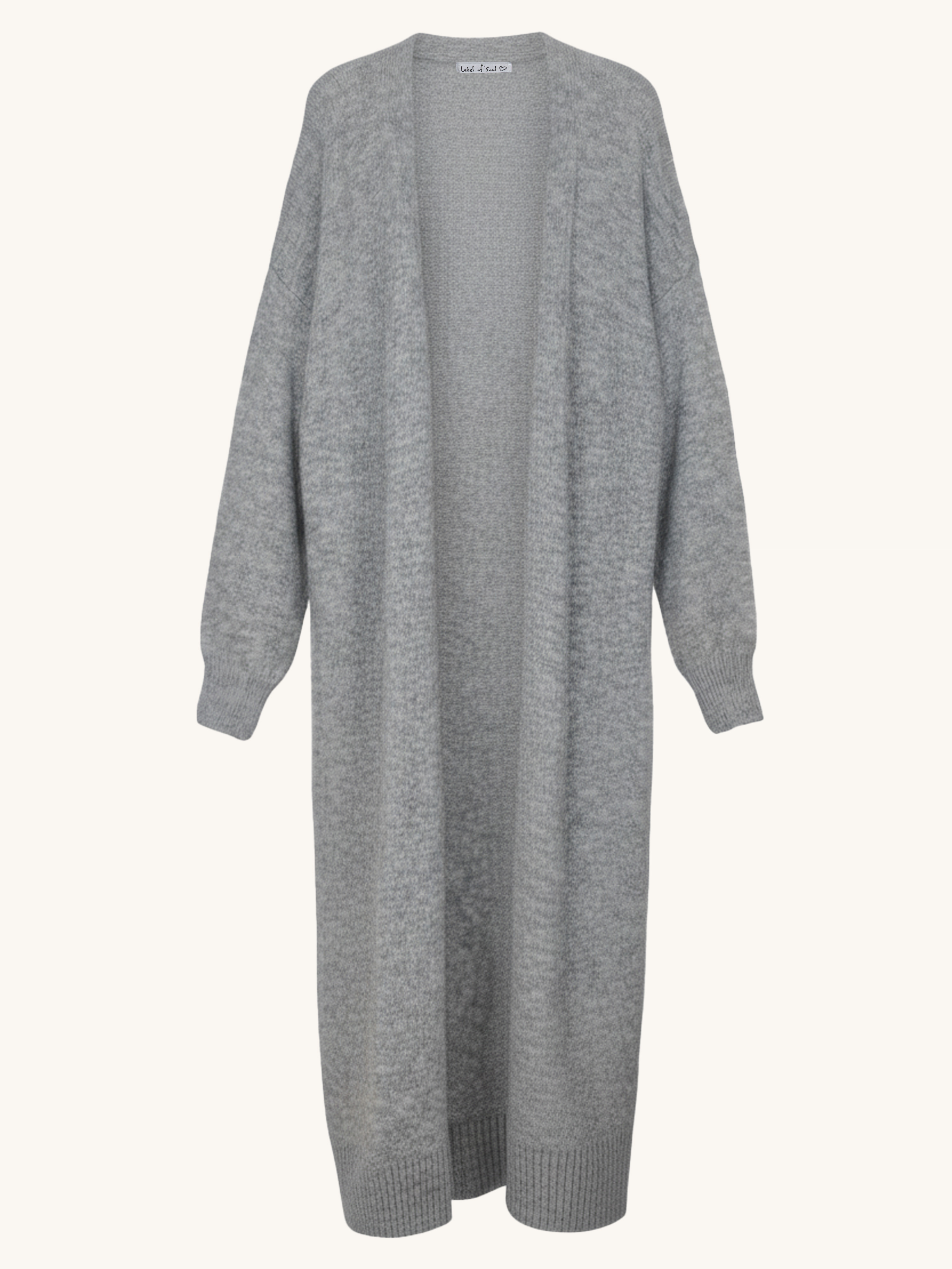 Strickjacke mit Gürtel - Grau