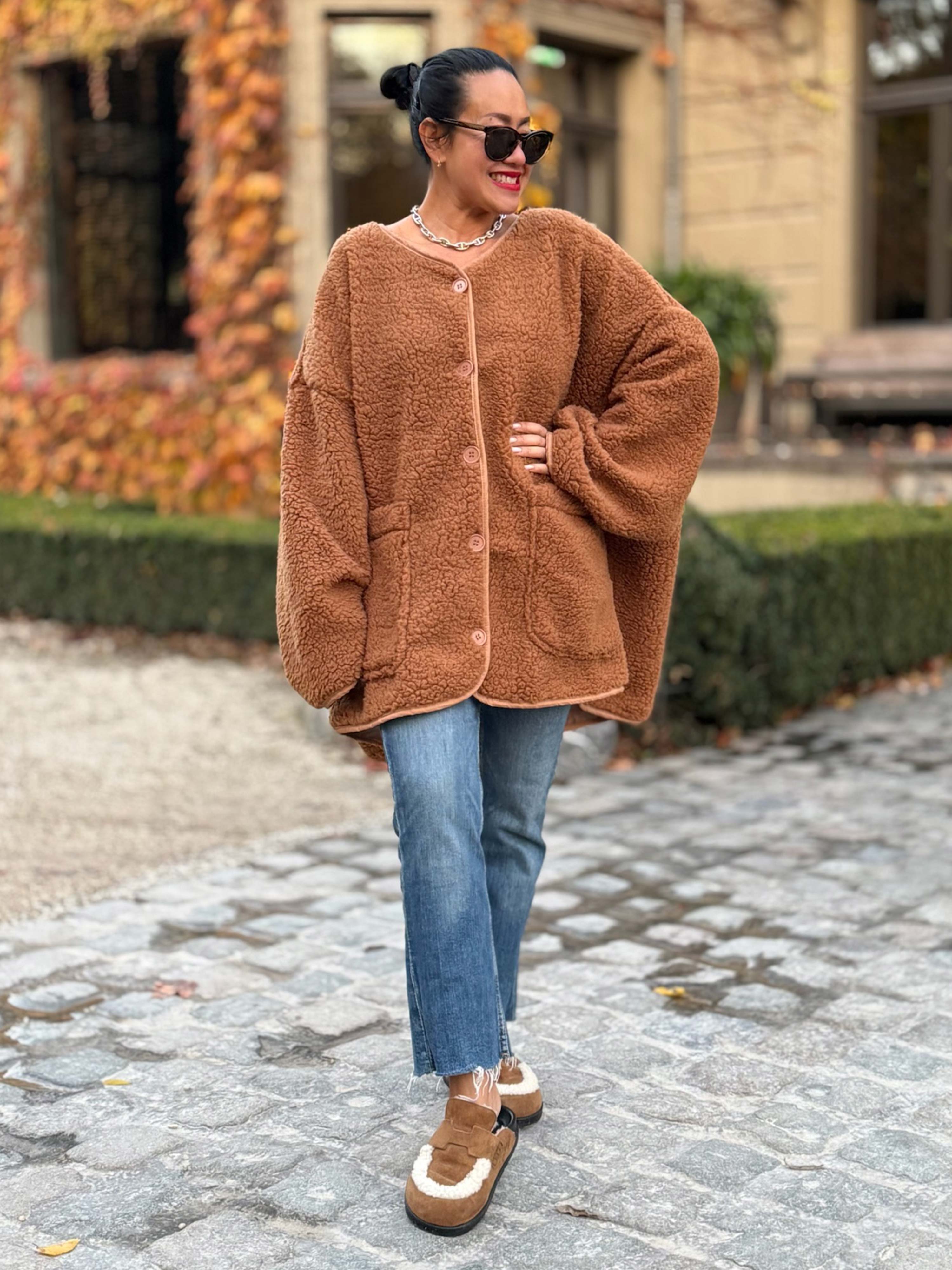 Teddylook Oversize Jacke - ICON - Camel