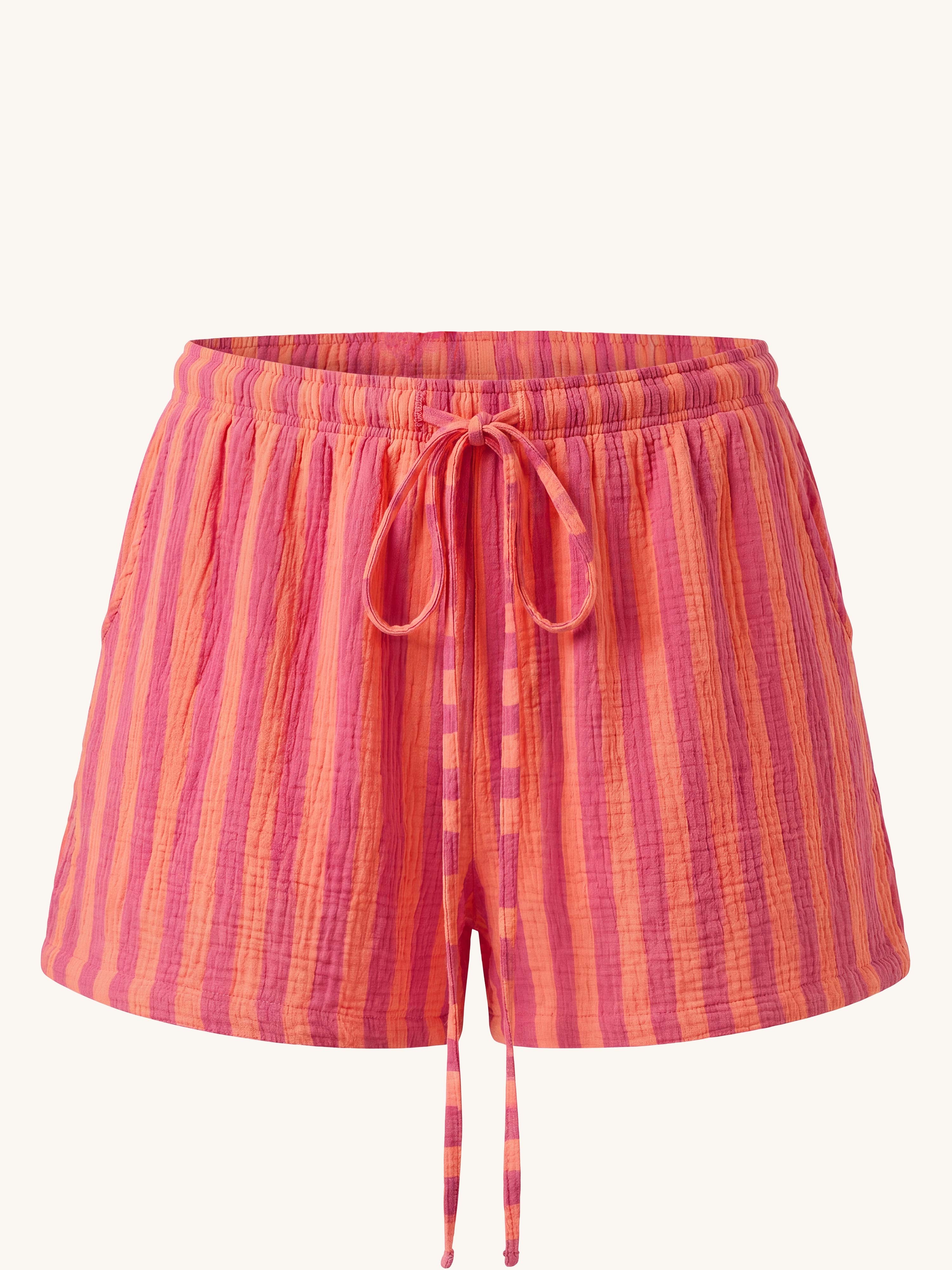 Musselin Bermuda Shorts - SUMMER BREEZE - STRIPES Flamingo Kiss