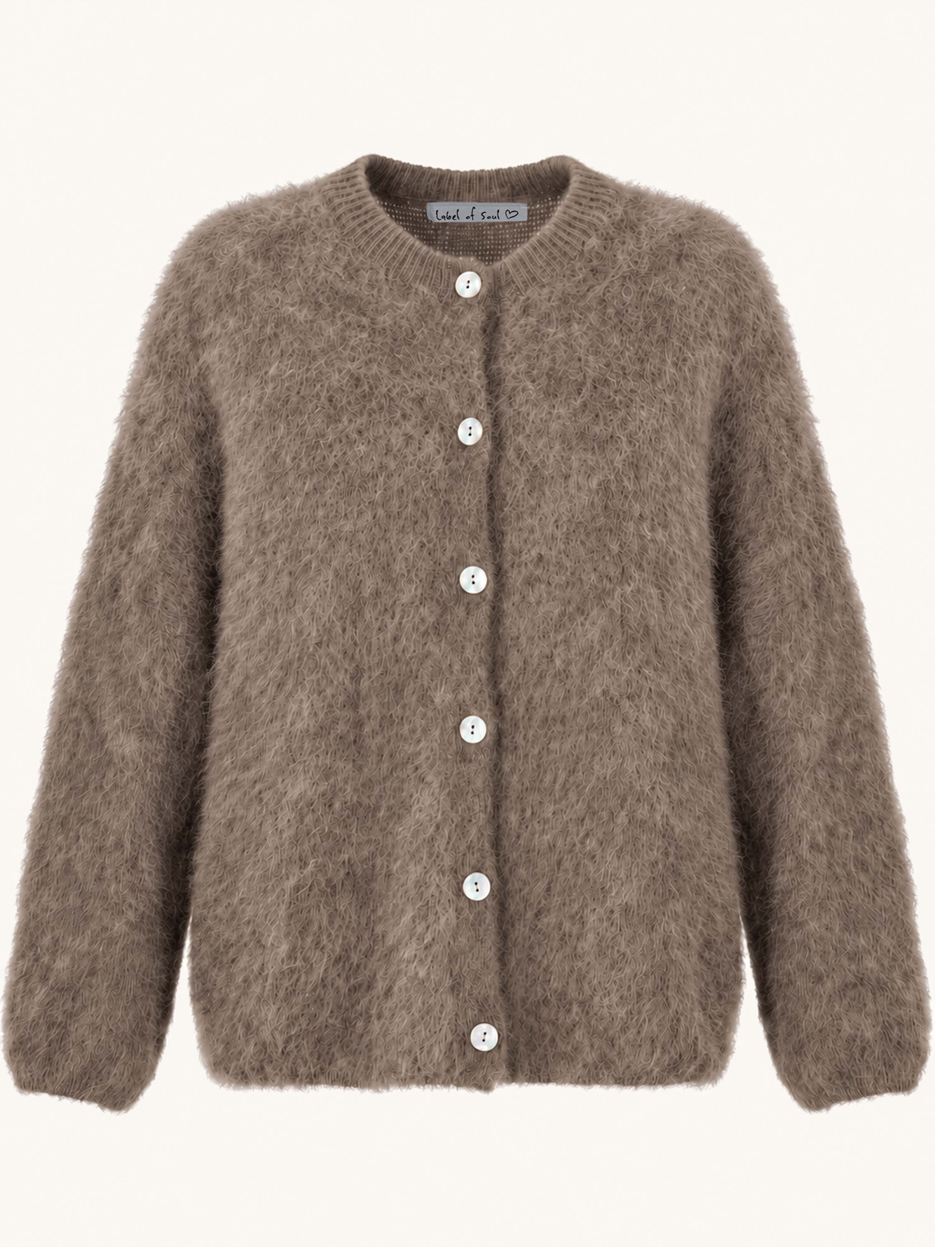 Oversize Strickjacke - FLUFFY - Fango