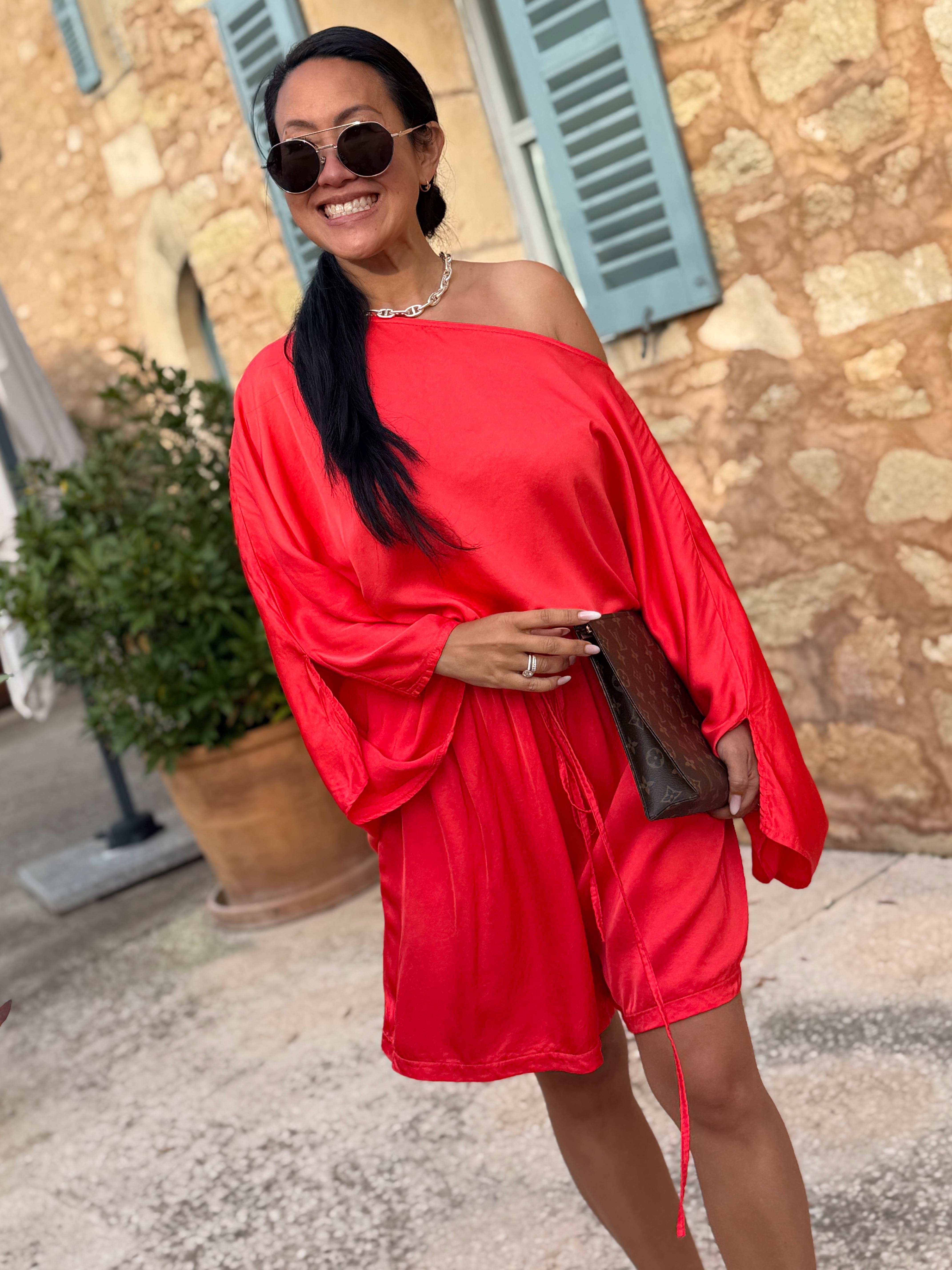 Viskose Bermuda Shorts - ELEGANCE - Watermelon