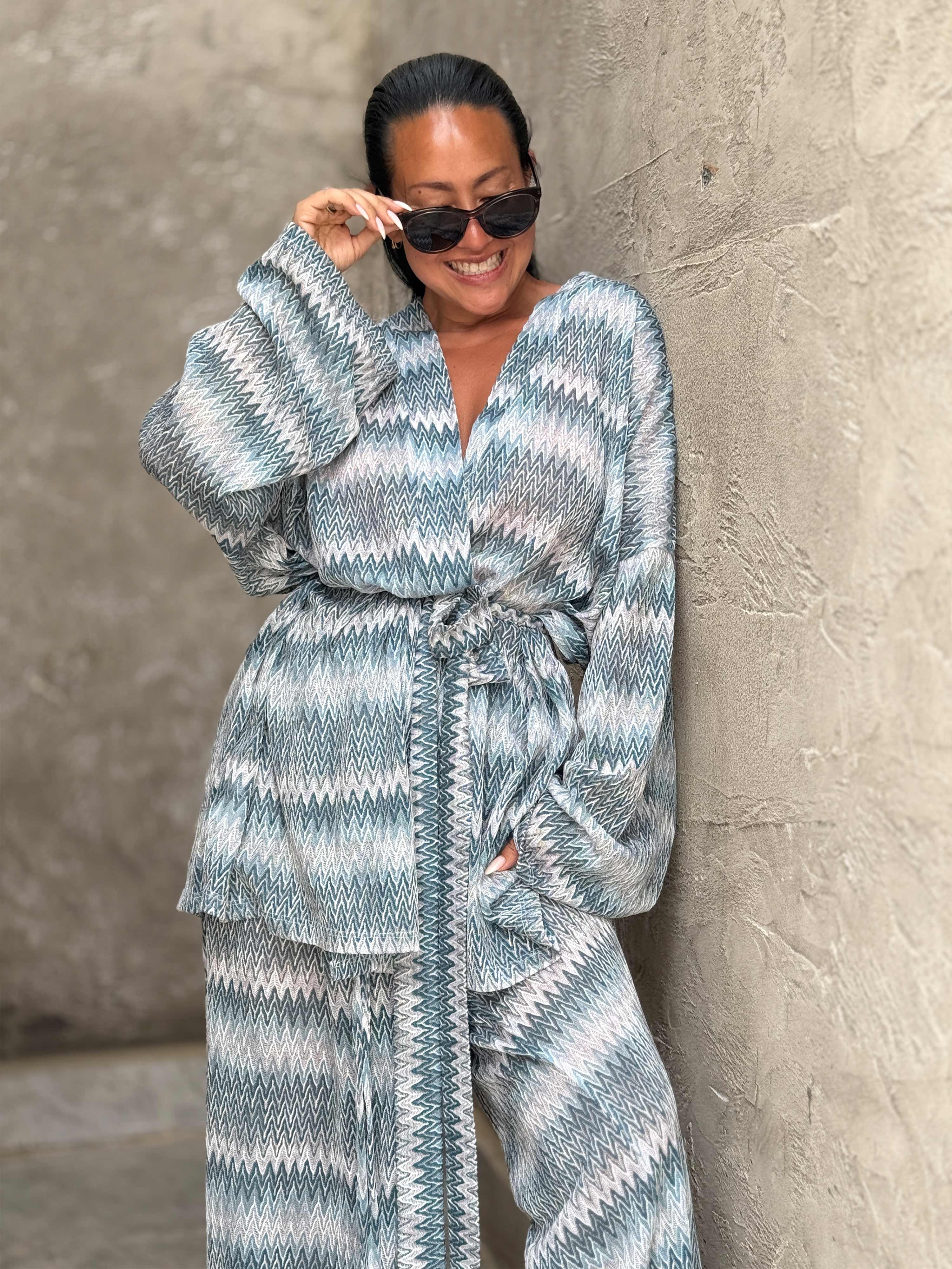 Wickel Kimono Jacke - IBIZA BREEZE - Ocean Pearl