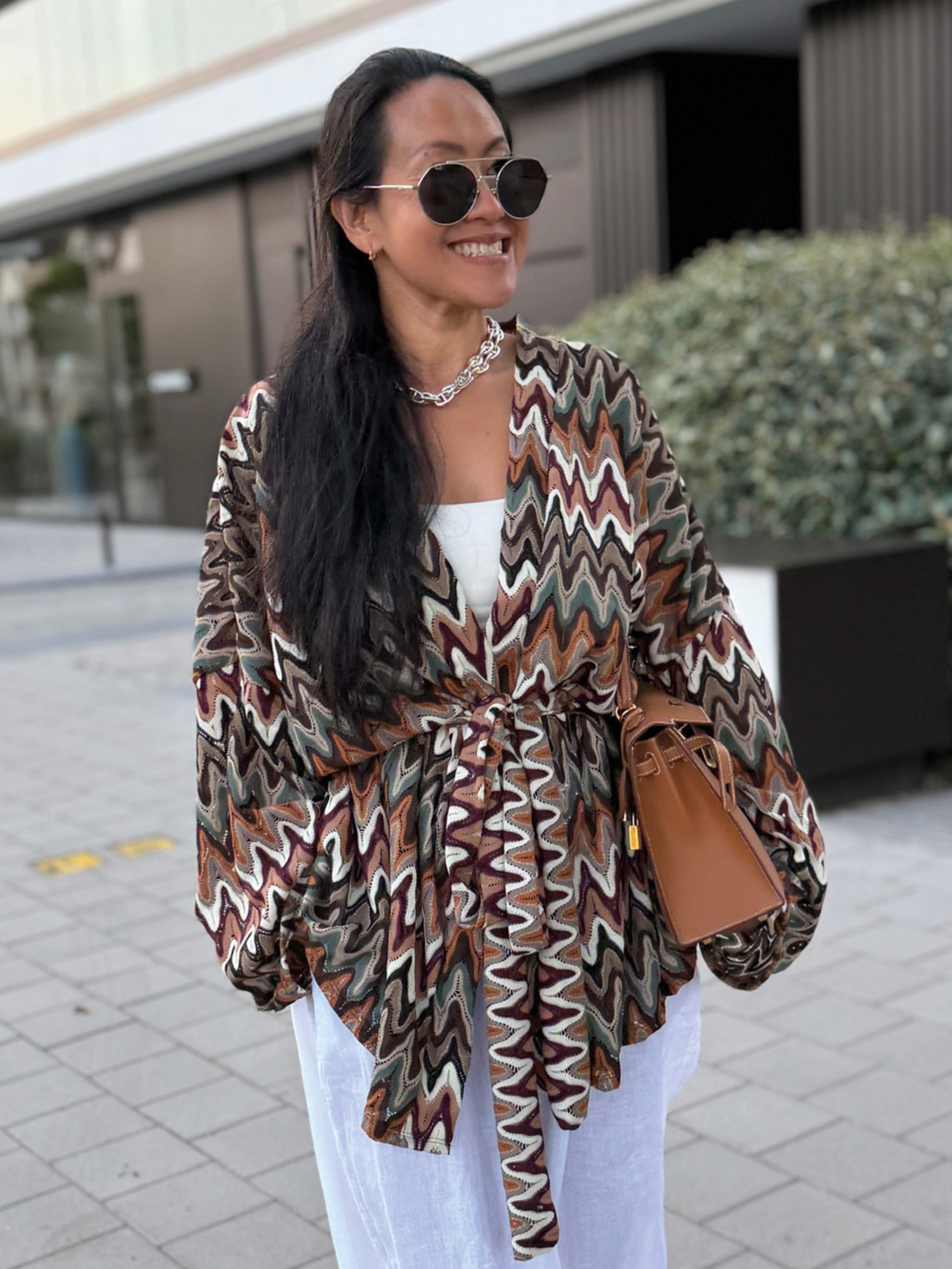Wickel Kimono Jacke - IBIZA BREEZE - Schoko