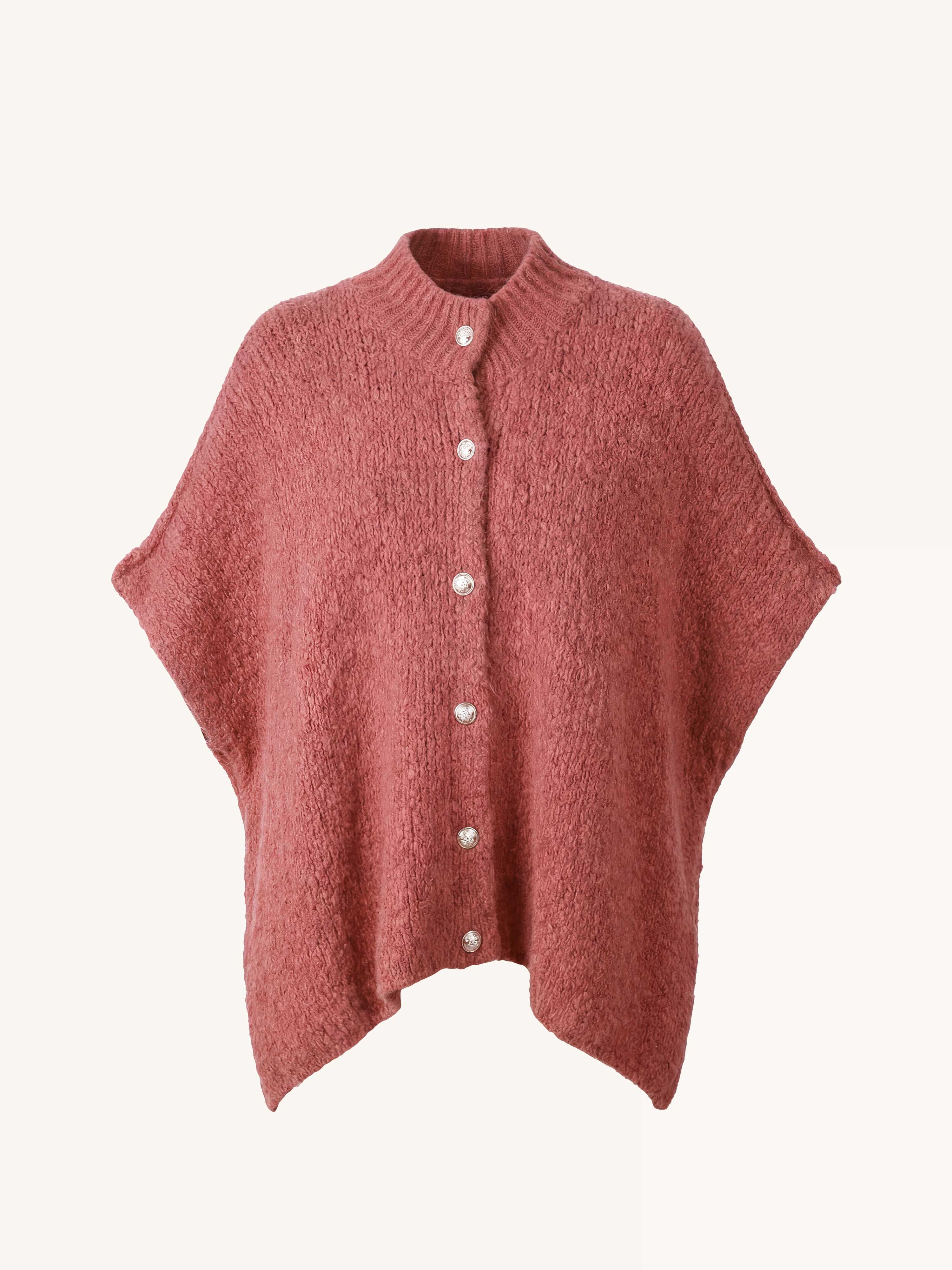 Oversize FLAUSCHI PONCHO Cardigan - Rosewood
