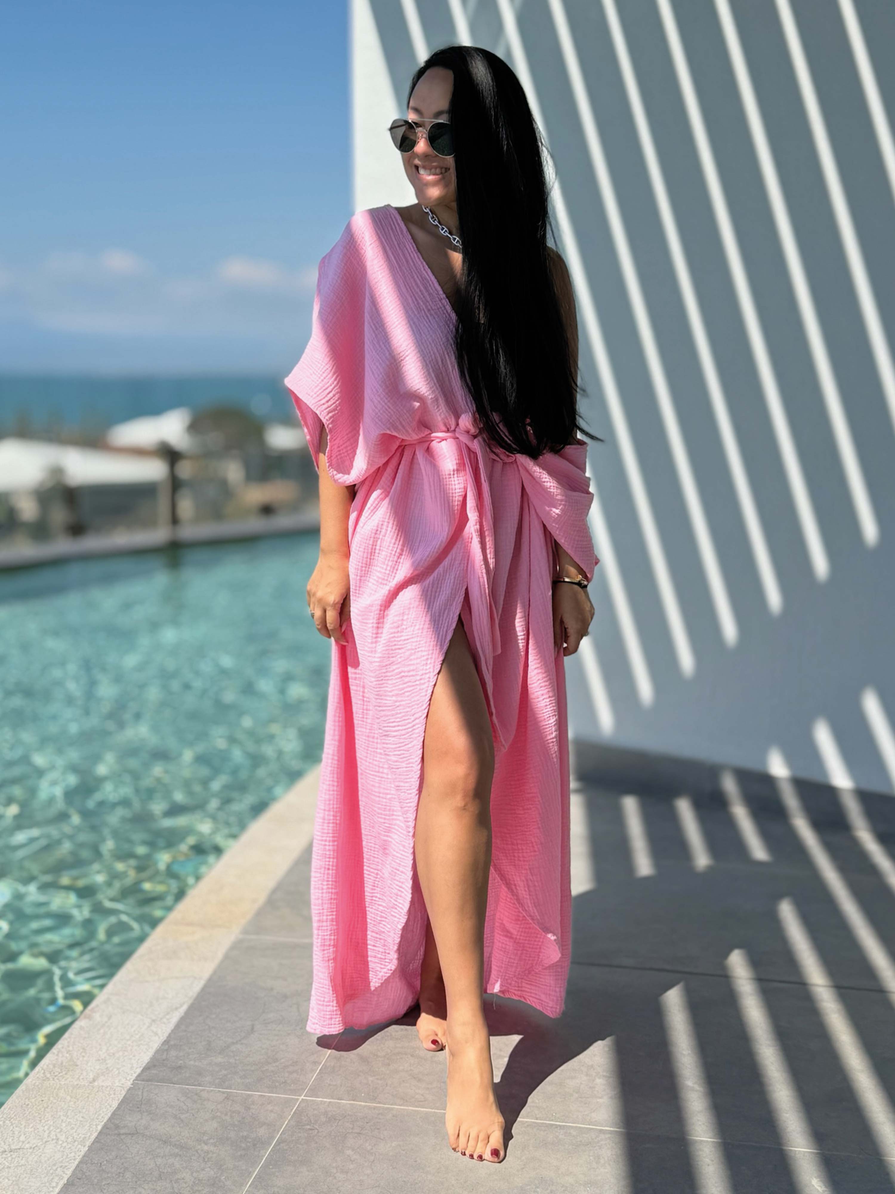 Musselin Wickel Kimono - CAPDEPERA - ONESIZE - Babyrosa
