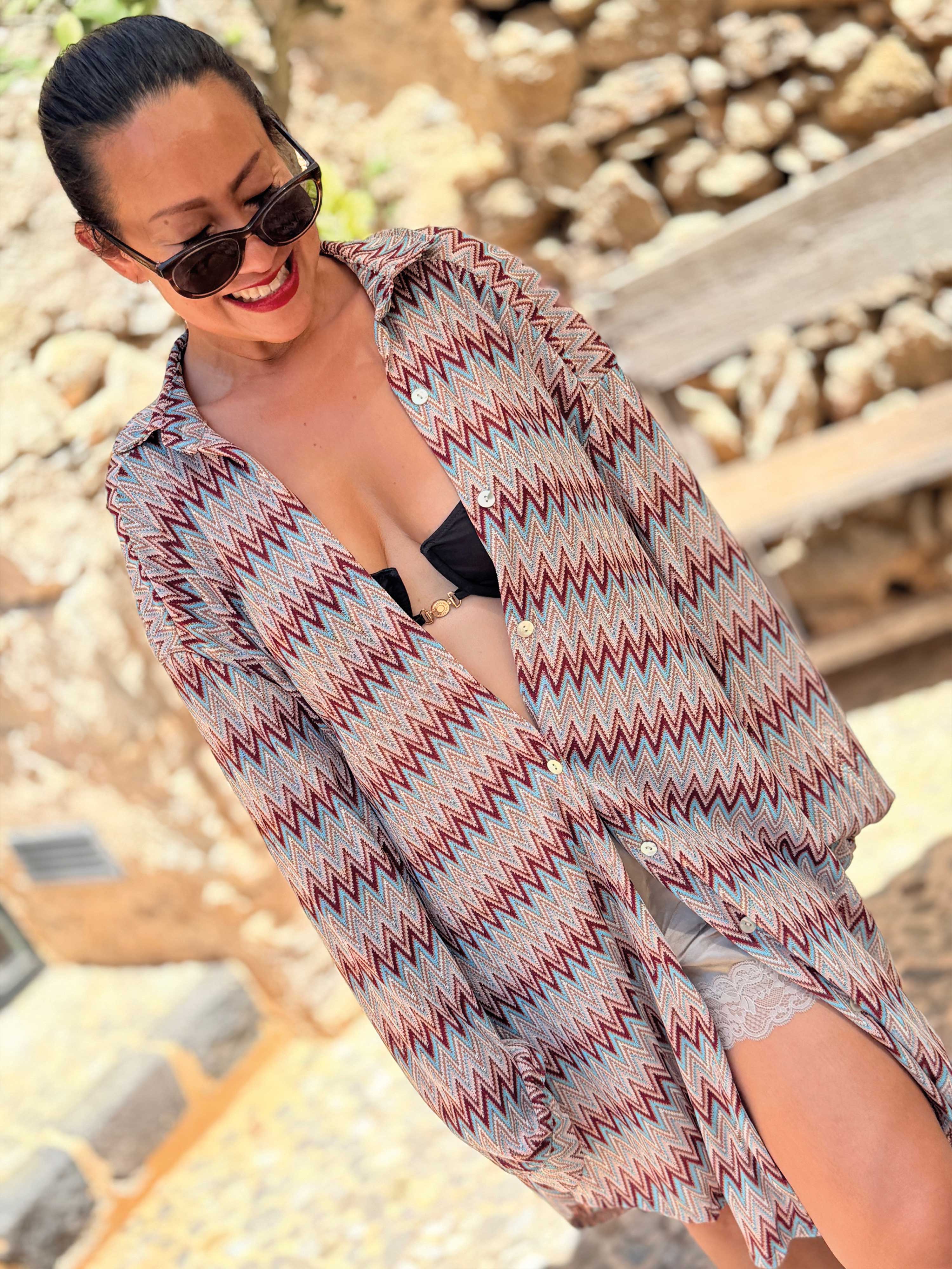 Long Oversize Bluse - IBIZA BREEZE - Burgundi