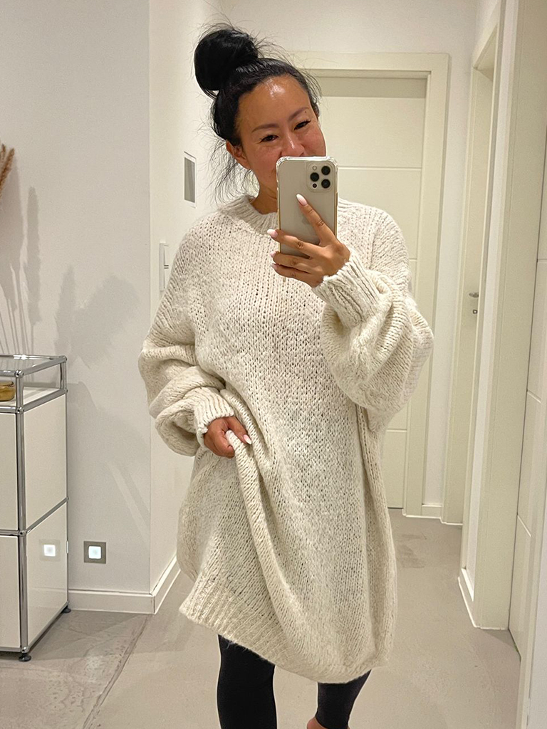 Oversize Strickpullover FLAUSCHI Long - Creme