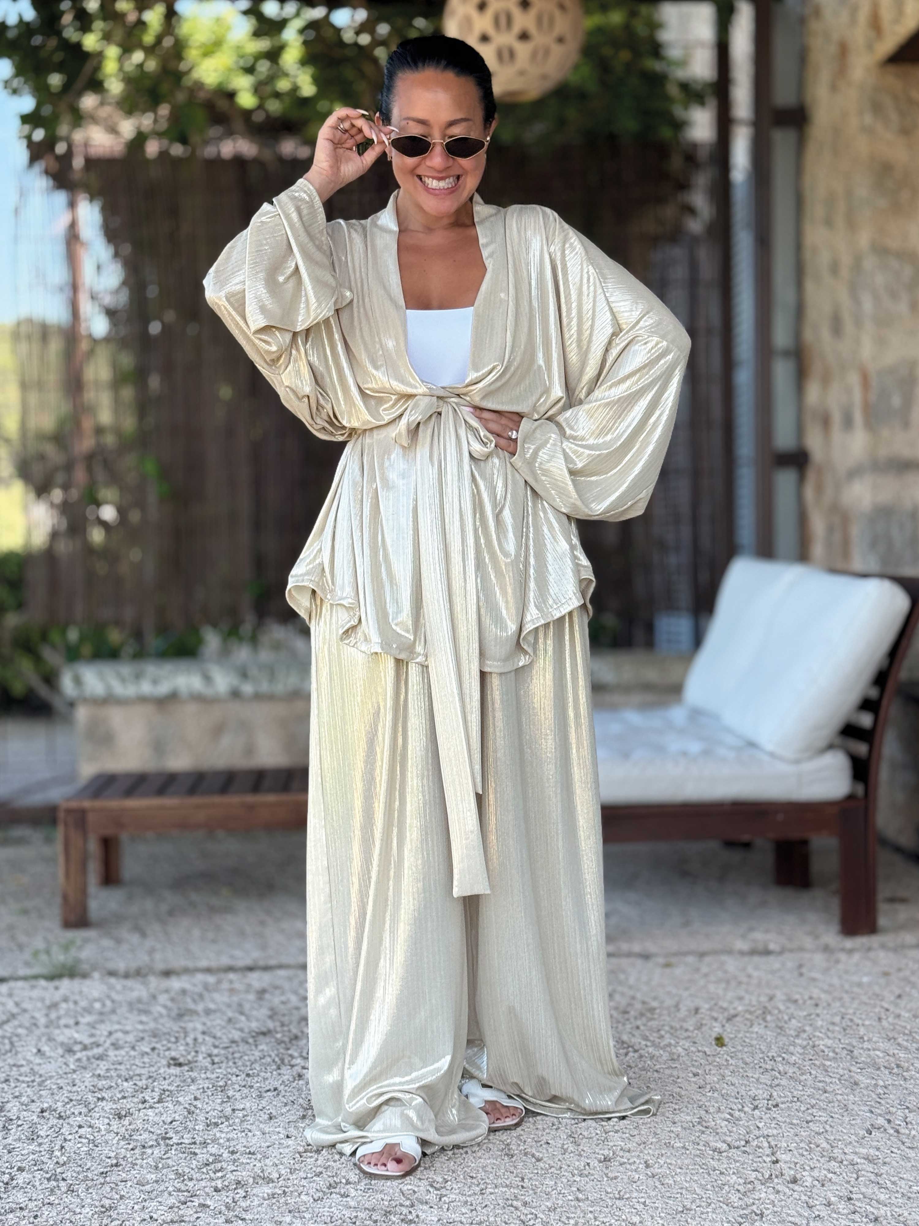 Palazzo Oversize Hose - LOTUS - Champagner Palazzo Oversize Hose - LOTUS - Champagner