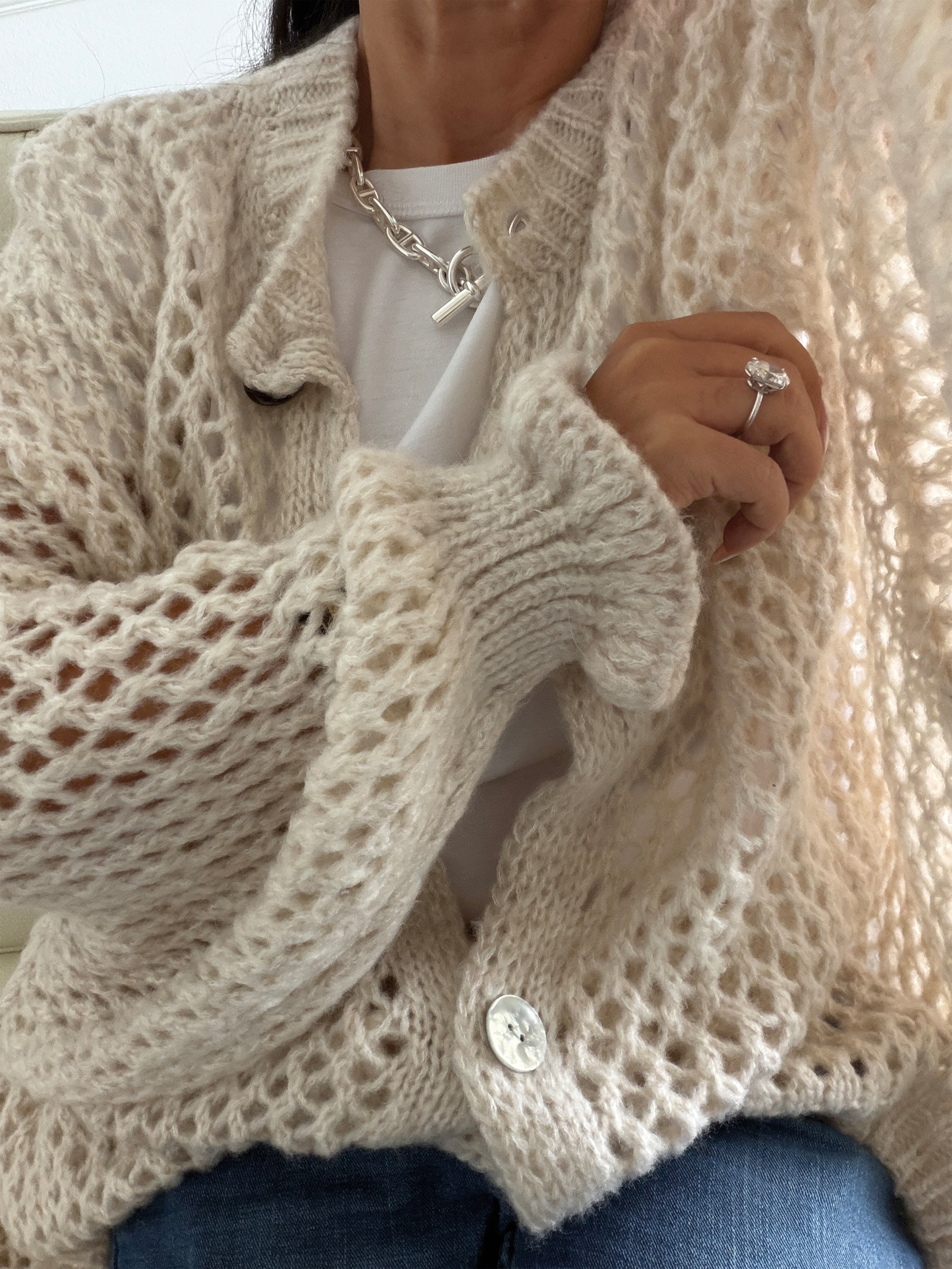 Oversize Grobstrick FLAUSCHI Cardigan - NOLA - Oatmeal