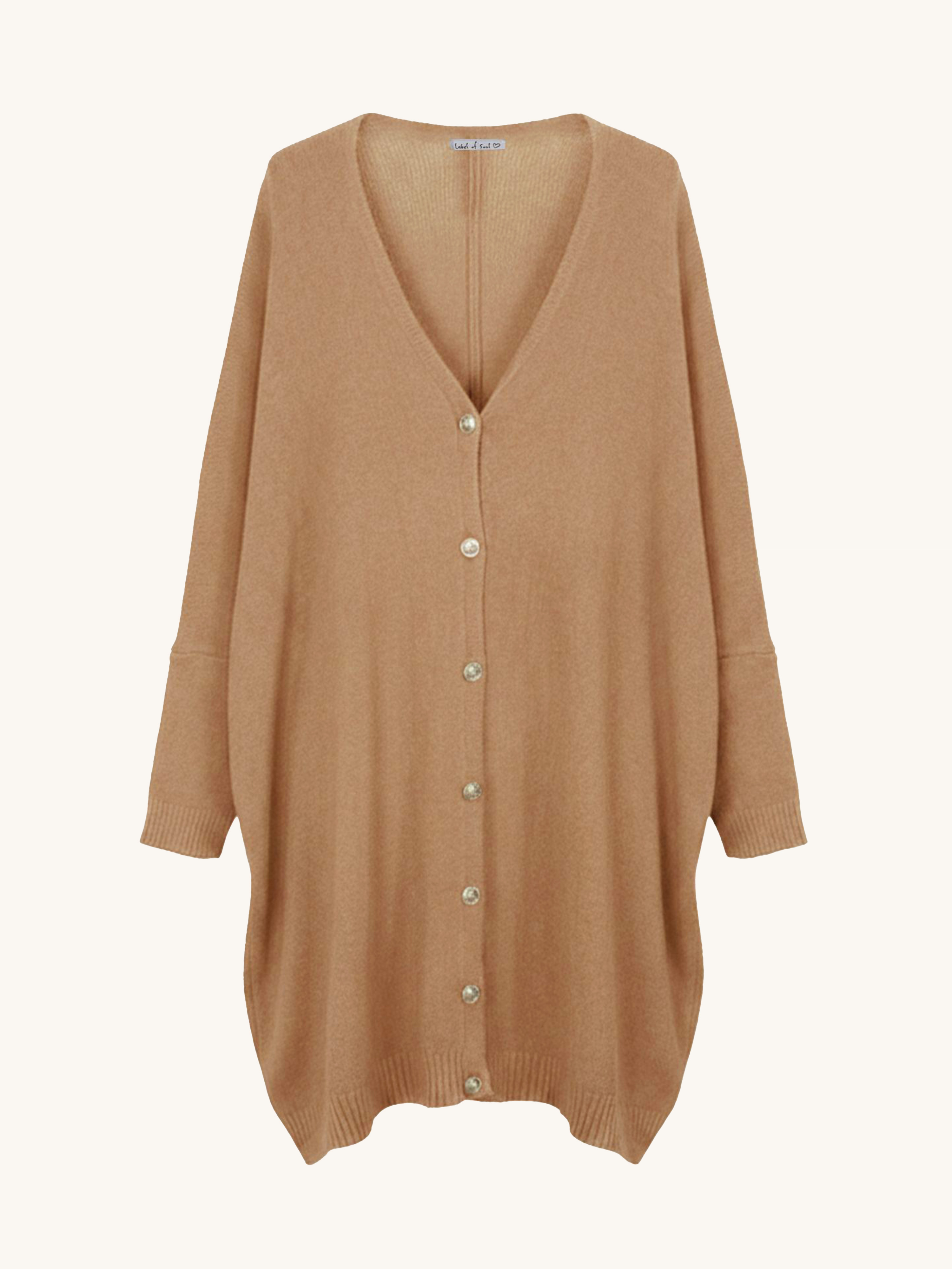 Oversize Viskose Cardigan TALL - Camel Oversize Viskose Cardigan TALL - Camel