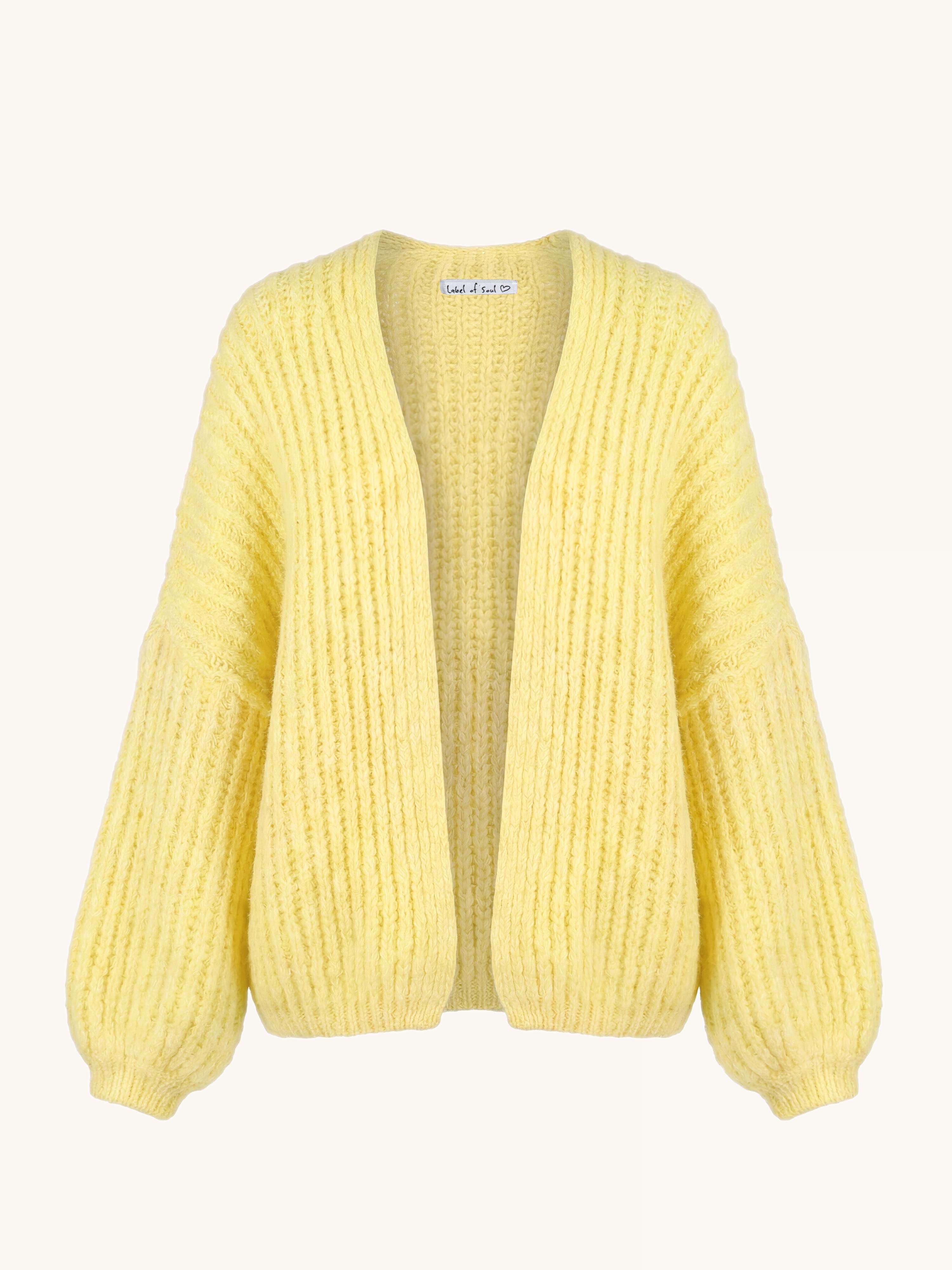 Grob Strickjacke - FLAUSCHI - Lemon