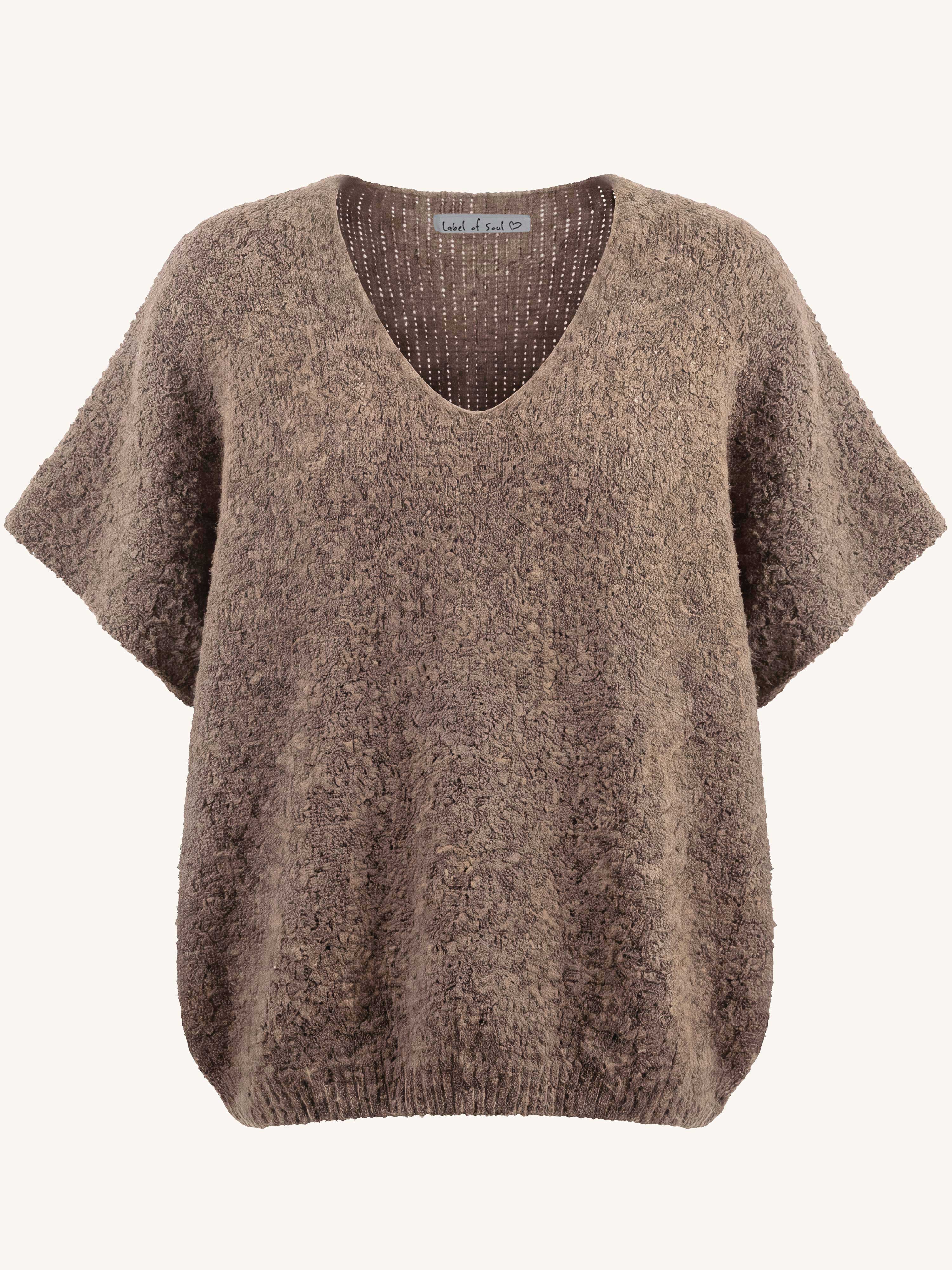 Oversize Bouclé Pullunder - Fango
