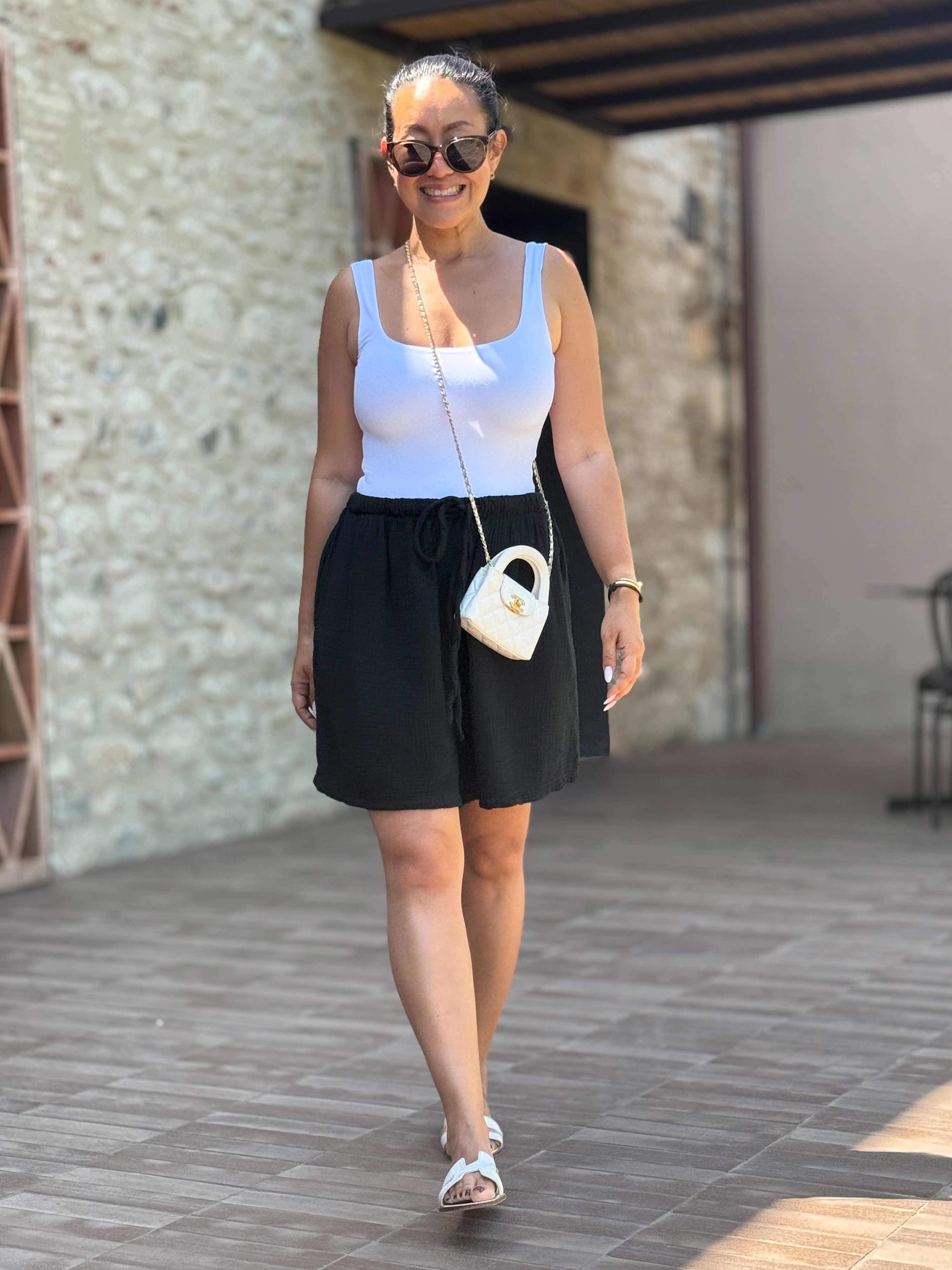 Musselin Bermuda Shorts - SUMMER BREEZE - Schwarz