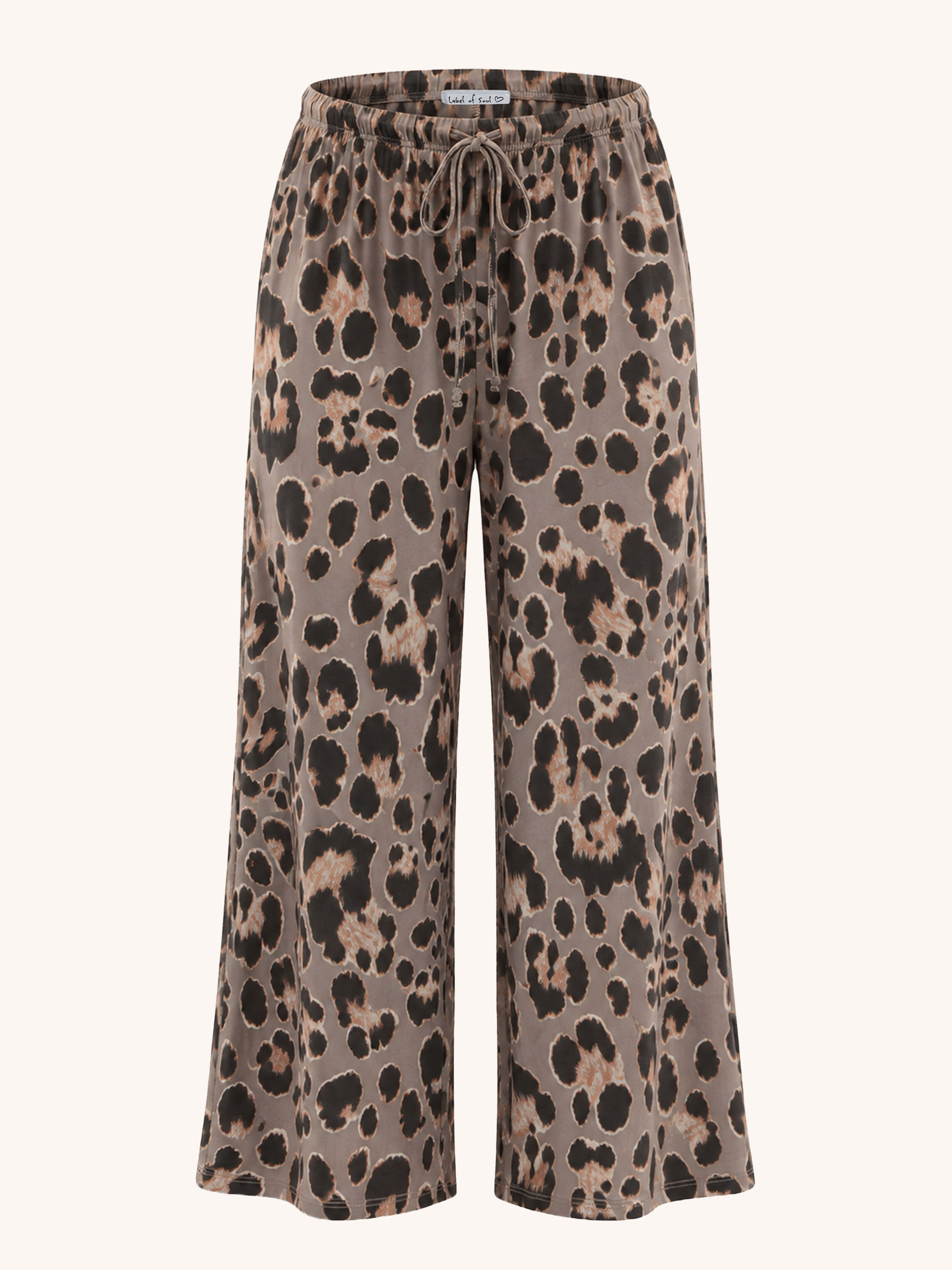 Basic Oversize Loungewear Palazzo Hose - LEO Taupe