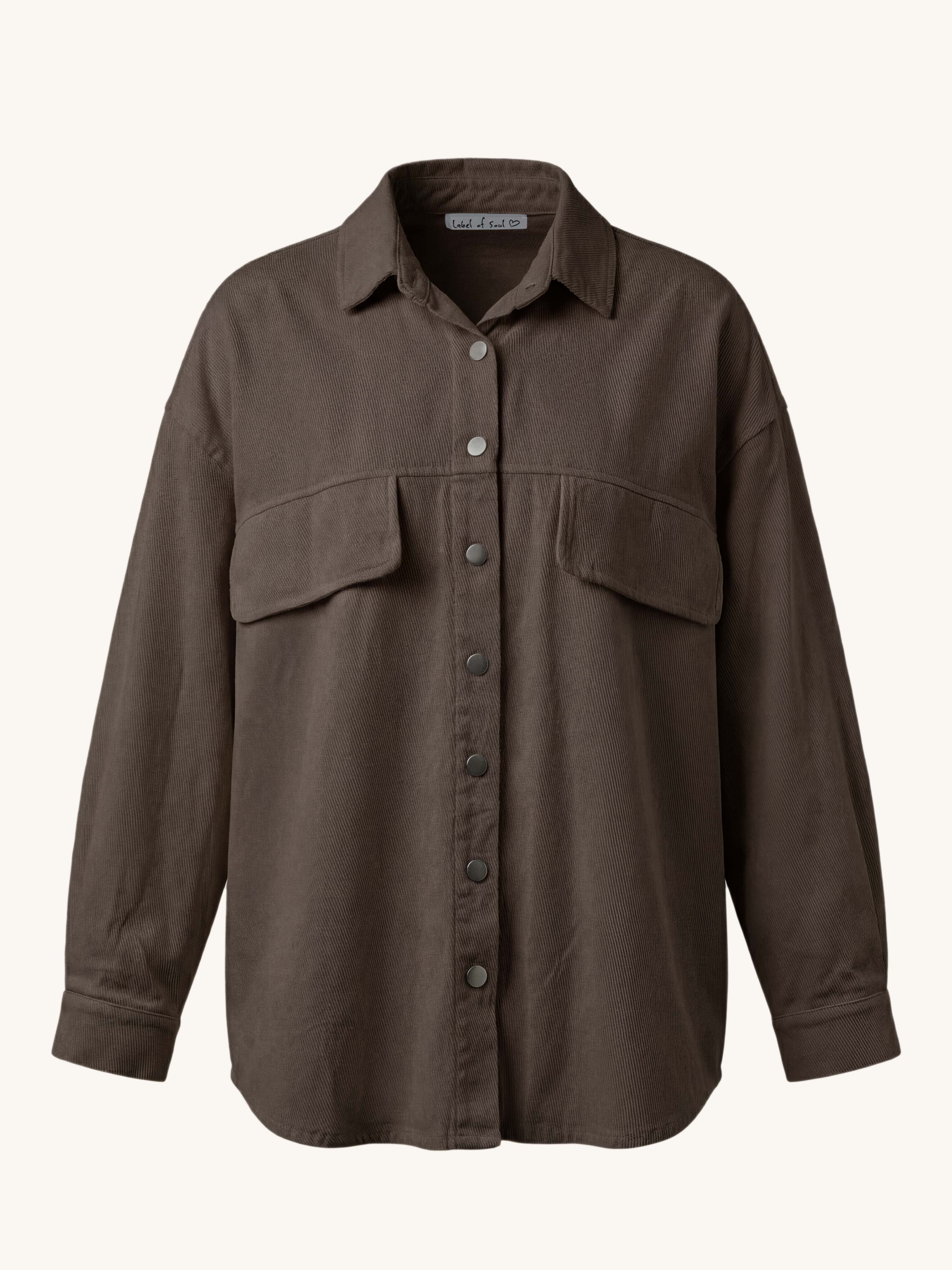 Denim Overshirt Jacke - Schoko