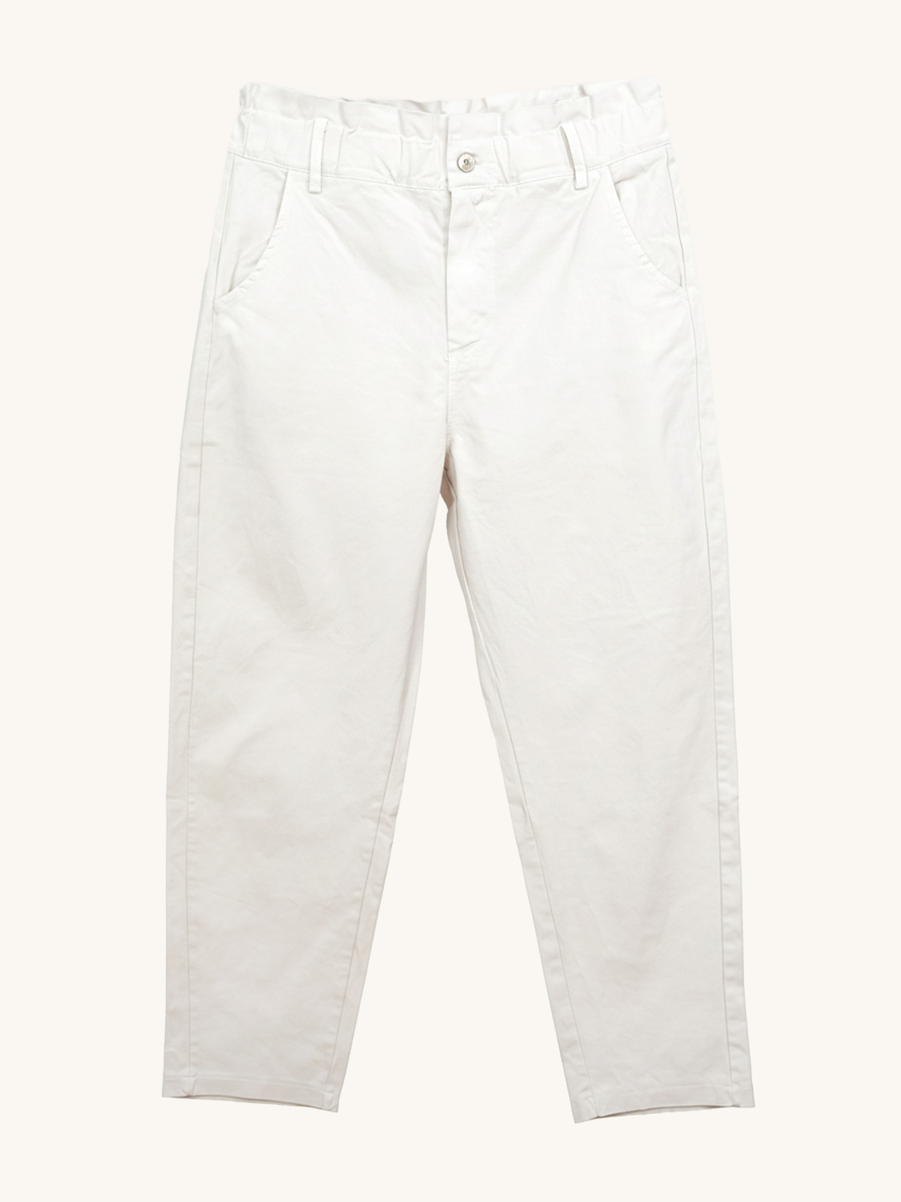 Paperbag Jeanshose - Creme - L/XL