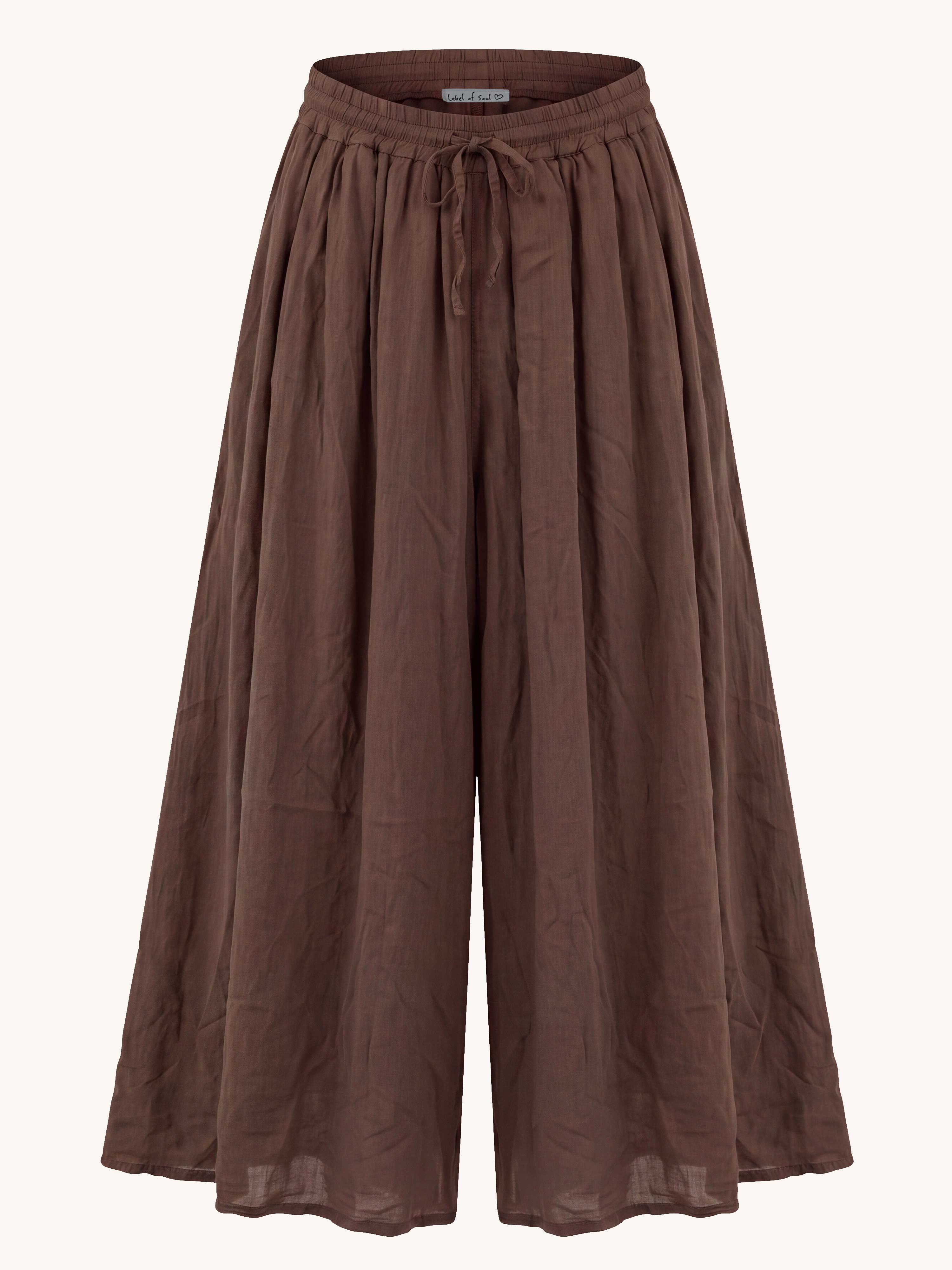 Cotton Oversize Culotte Hose - REGULAR - Schoko