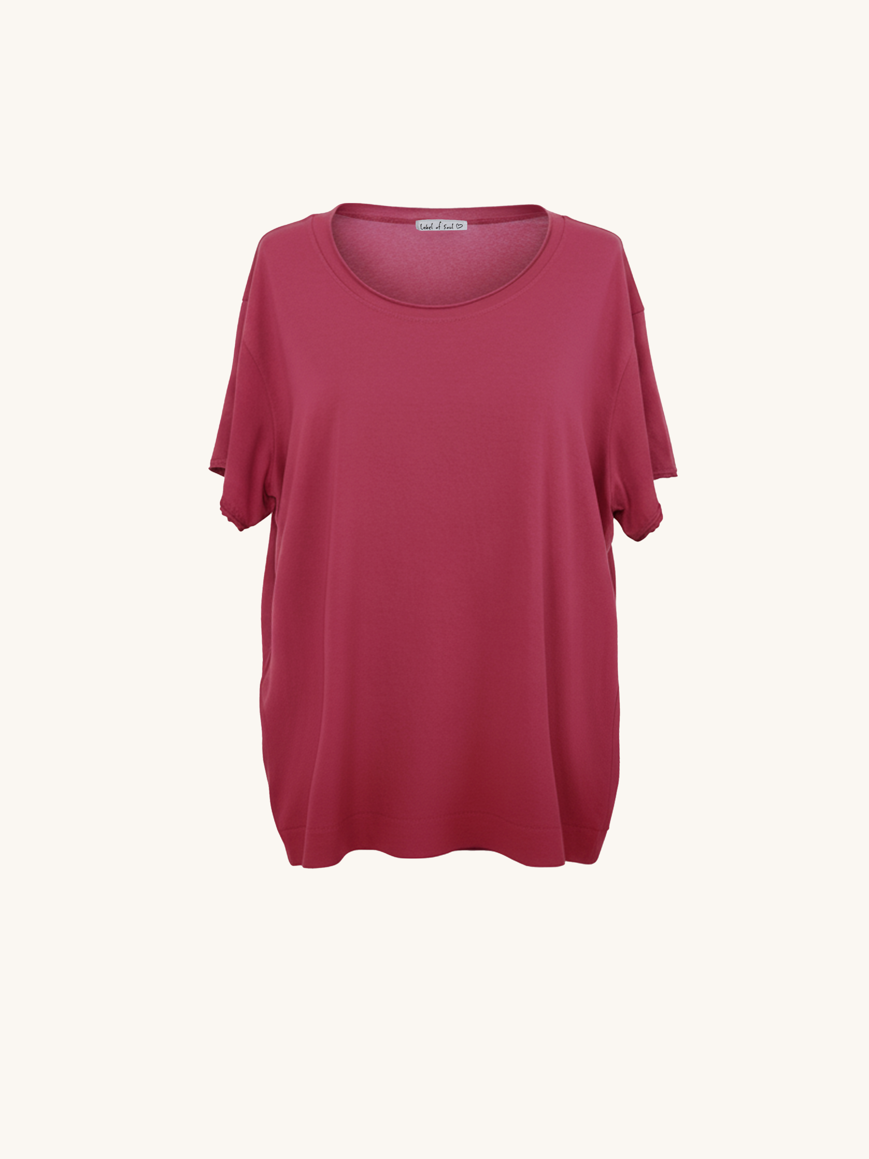 Basic Kurzarmshirt - Burgundy
