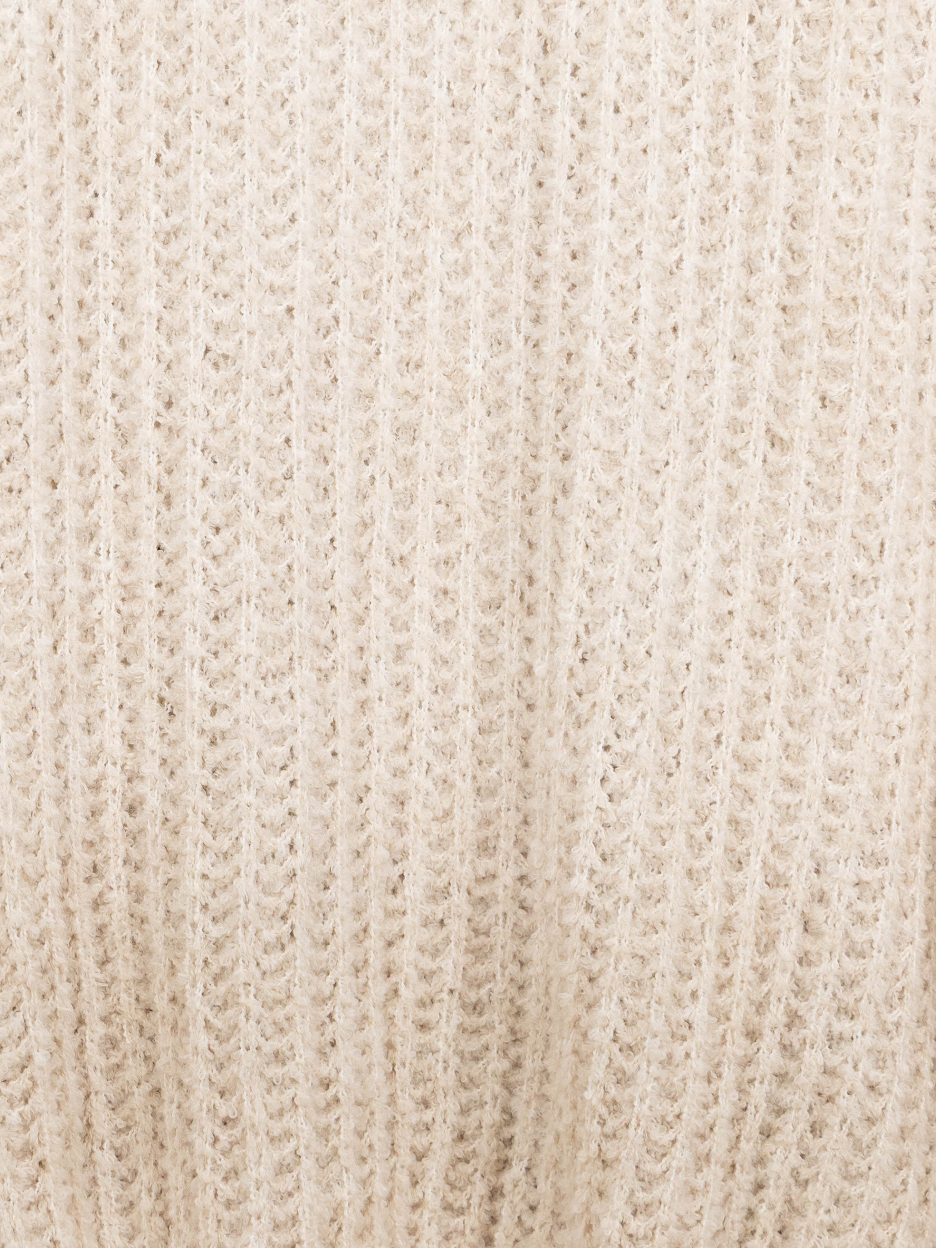 Oversize Bouclé Strickpullover - Creme