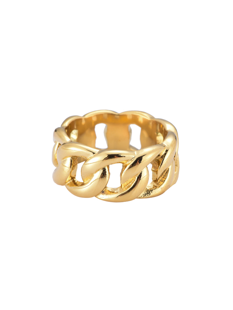 Ring - Lock Chain - Edelstahl - Gold