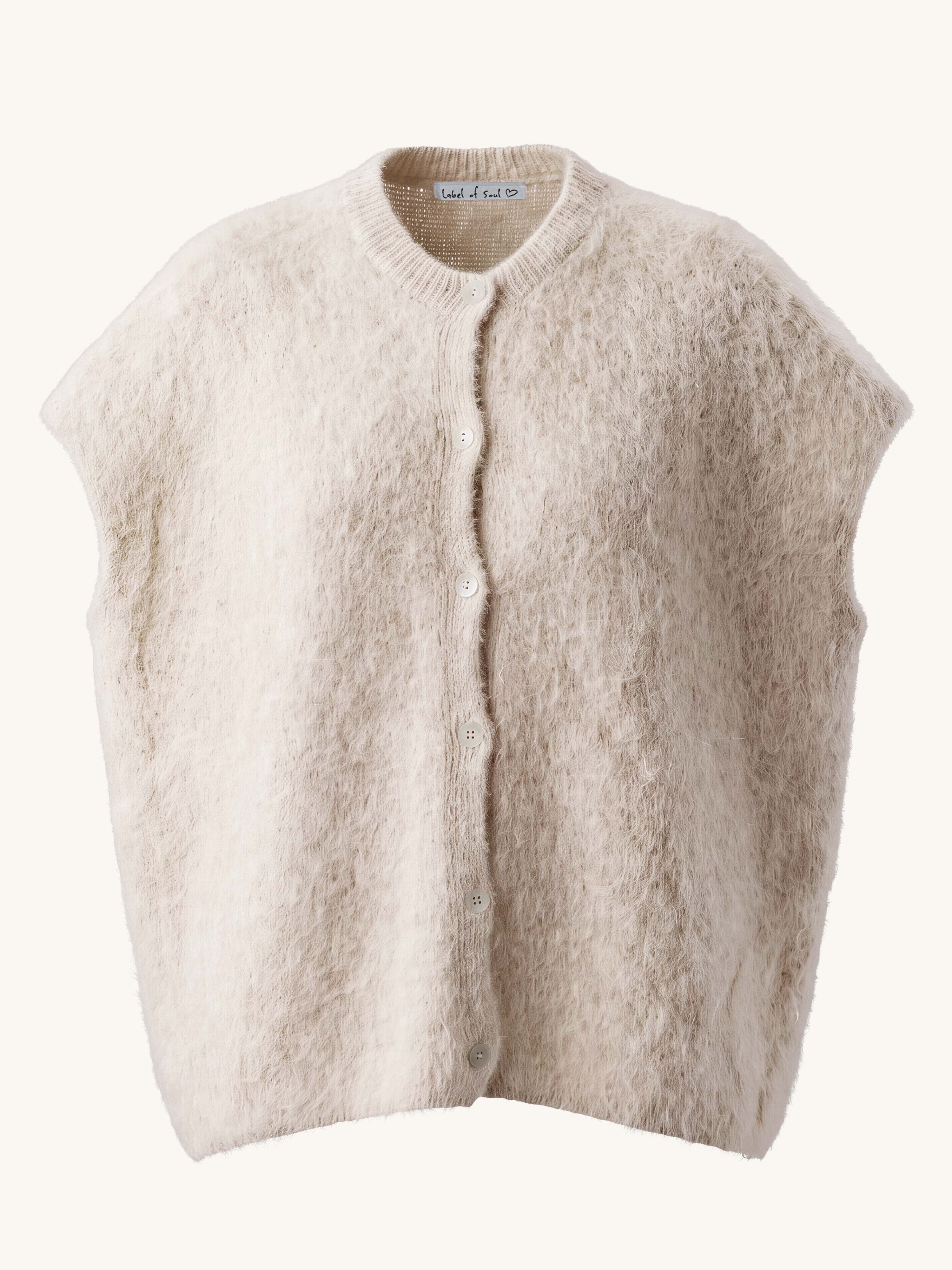 Oversize Strickjacke - FLUFFY - Oatmeal