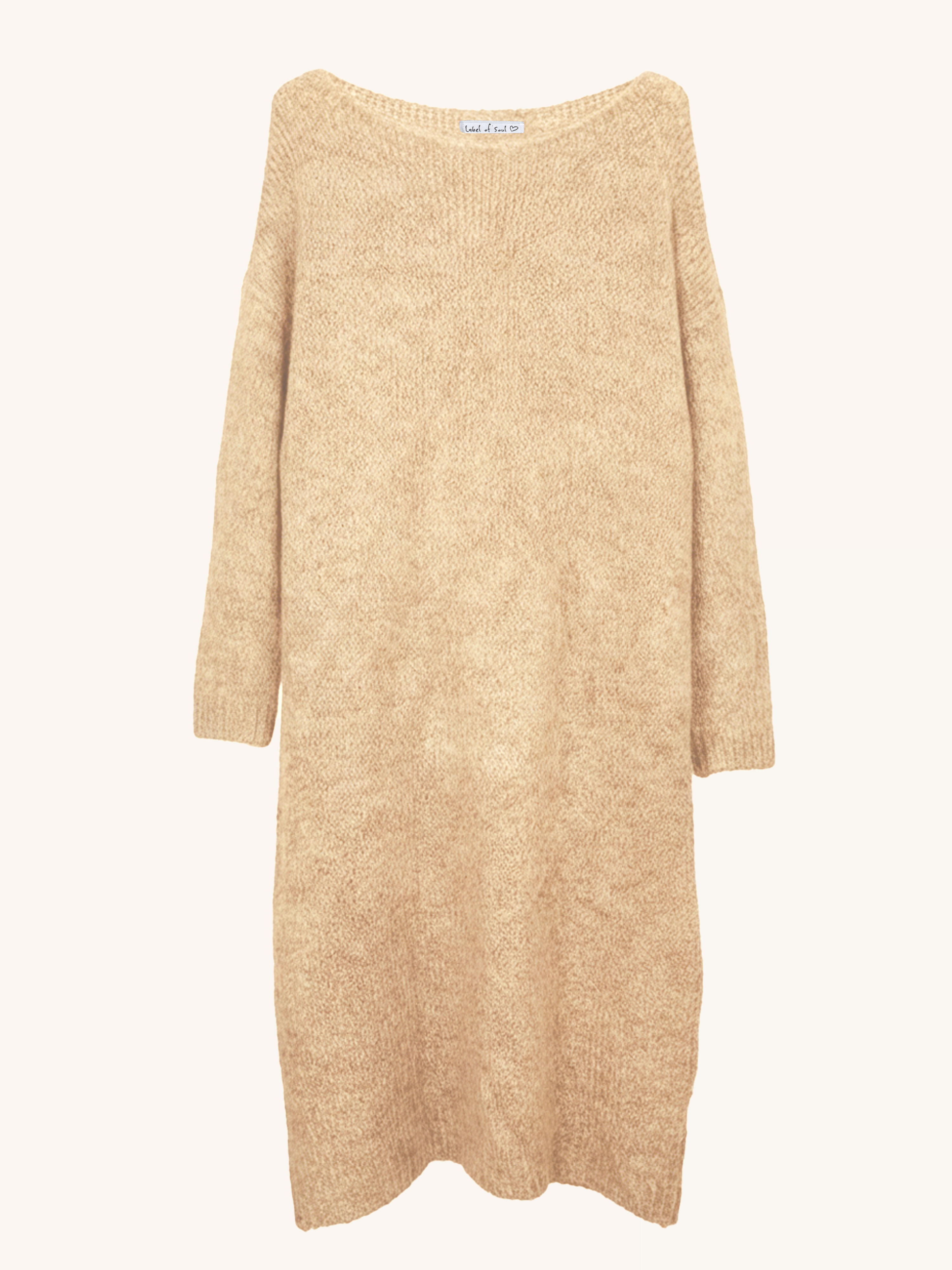 Strickkleid mit Rundhalsausschnitt - FLAUSCHI - Oatmeal