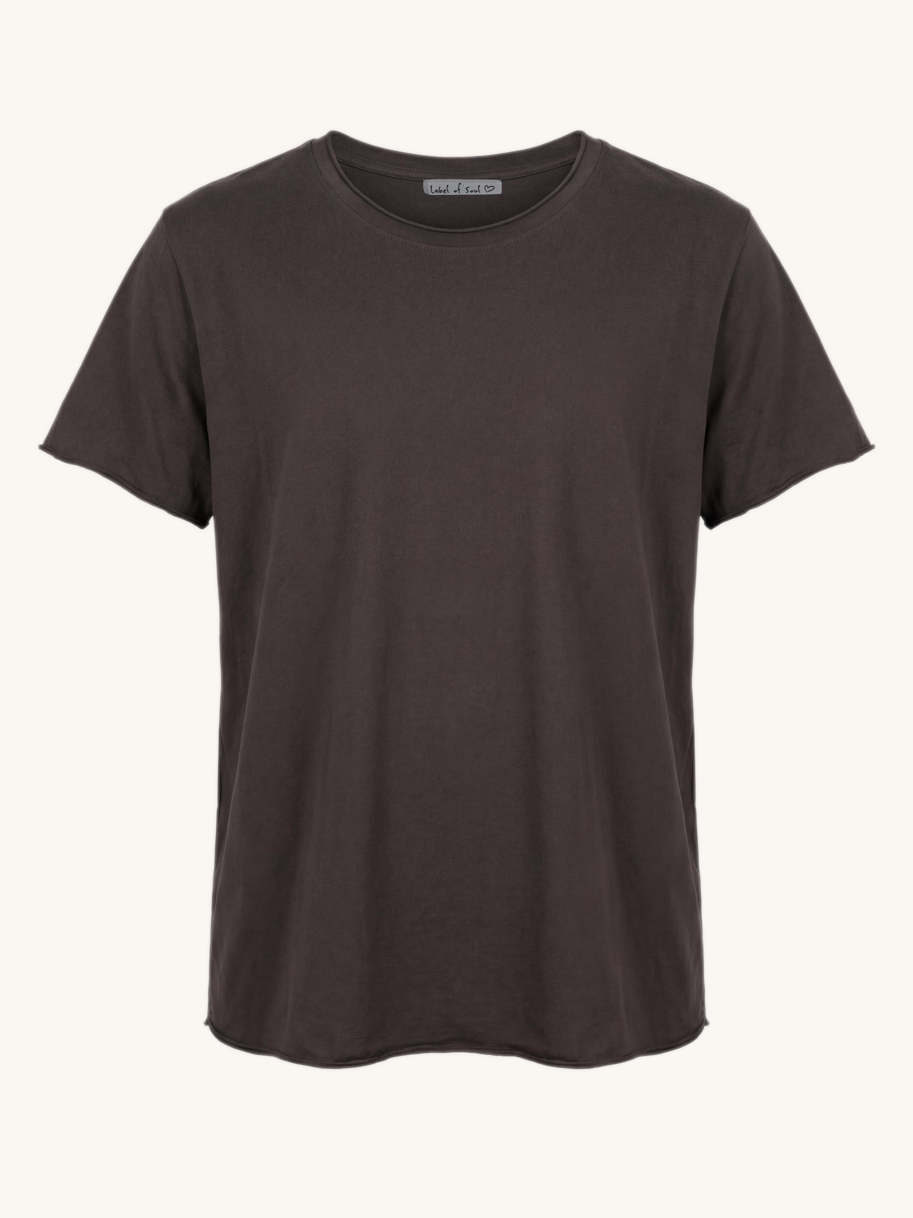 Basic Kurzarmshirt - Schoko