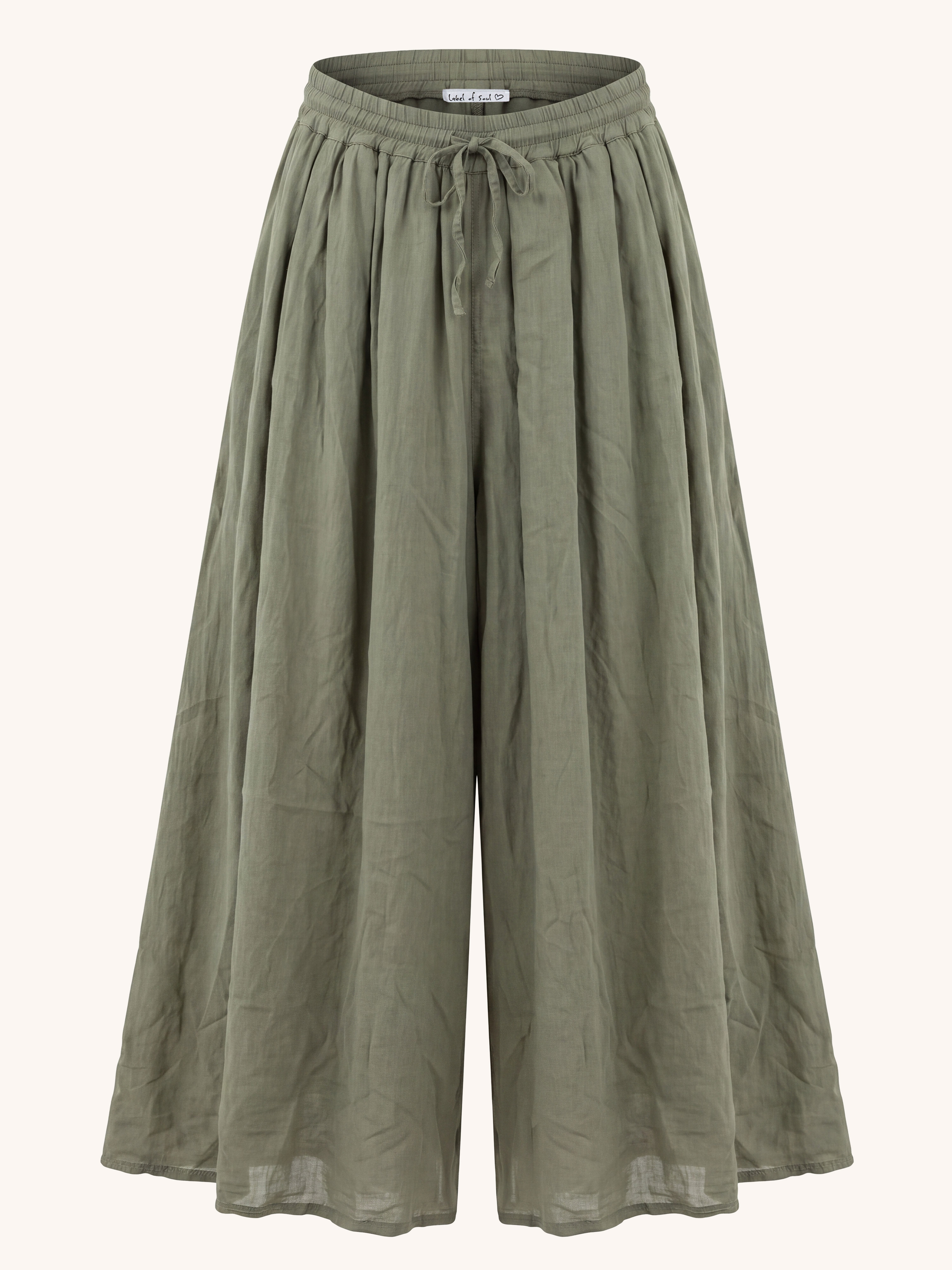 Cotton Oversize Culotte Hose - Matcha