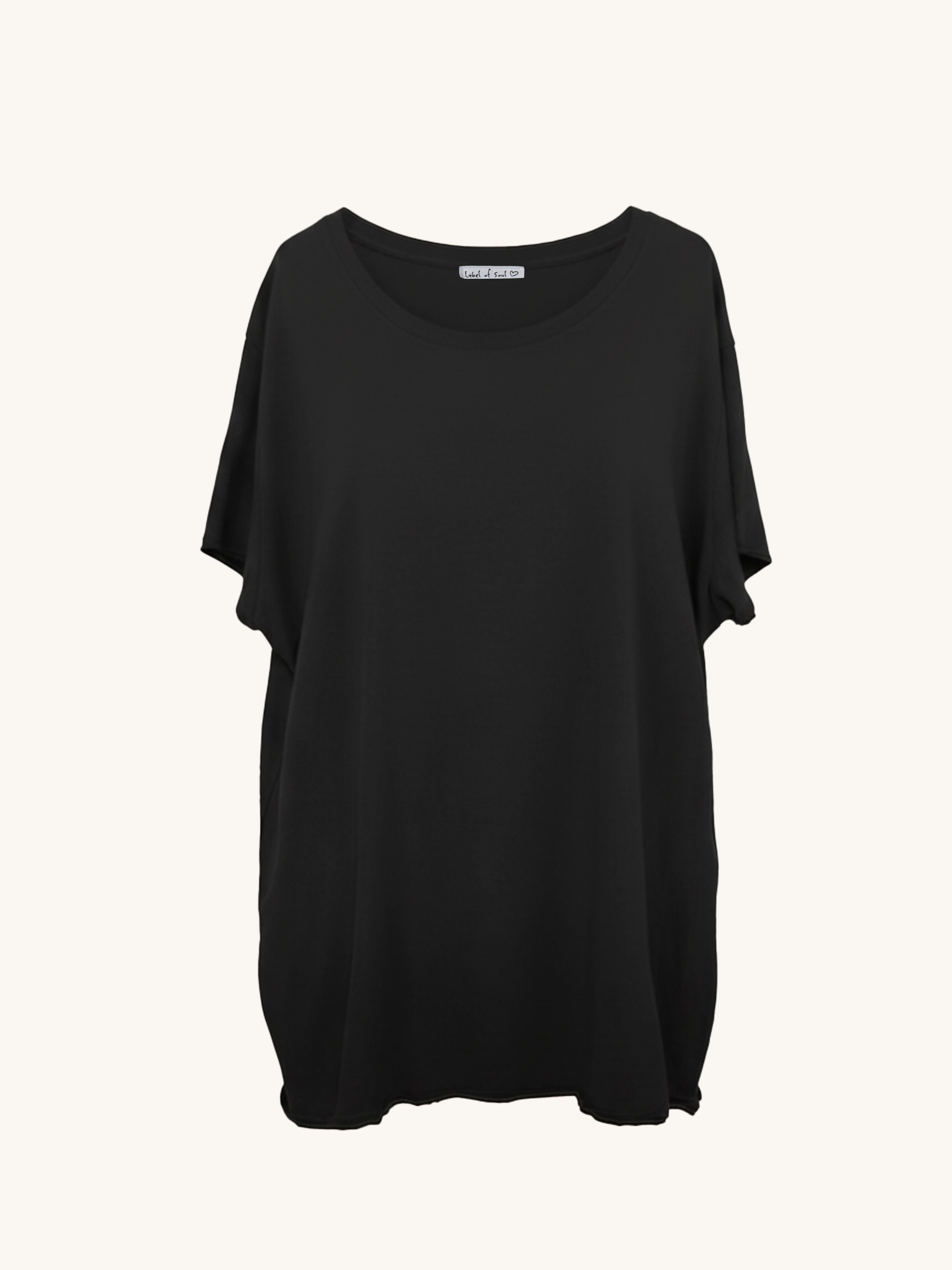 Basic Long Kurzarmshirt - Schwarz