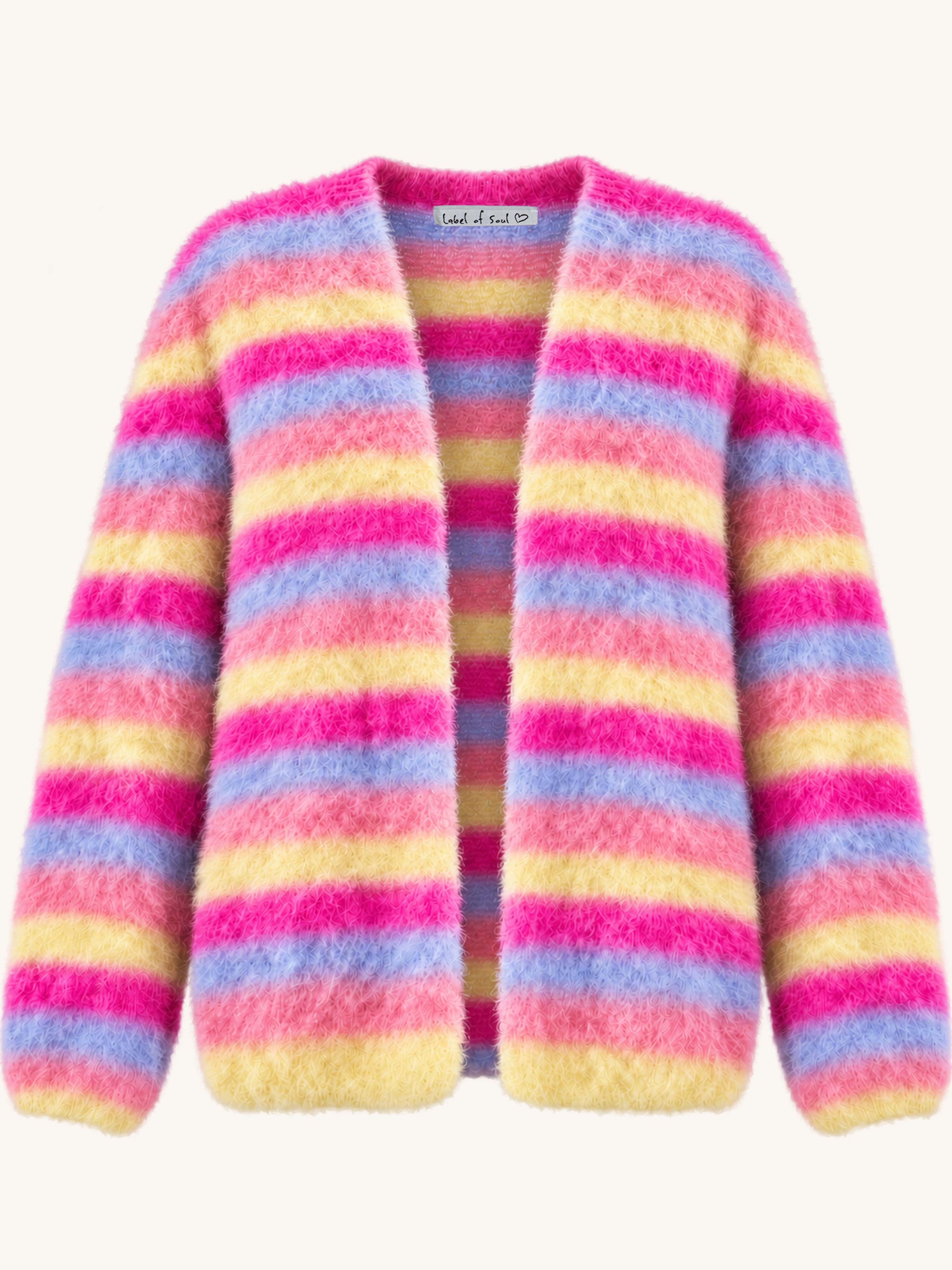 Oversize Cardigan - FLUFFY - Rainbow Bunt